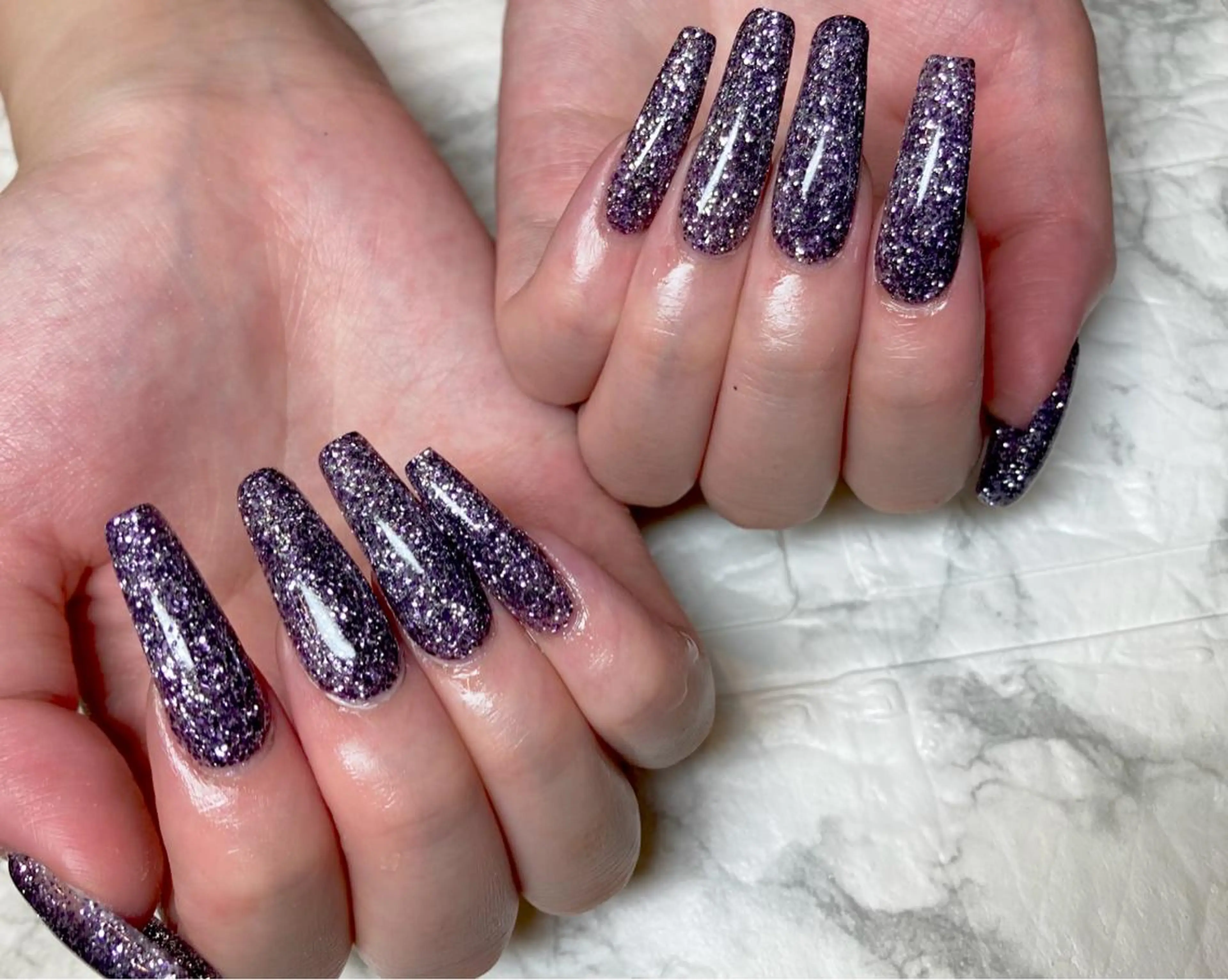 ネイル クリアネイル ラメ(グリッター) ワンカラーネイル スカルプネイル 梁元joieange 心斎橋店のネイルデザイン