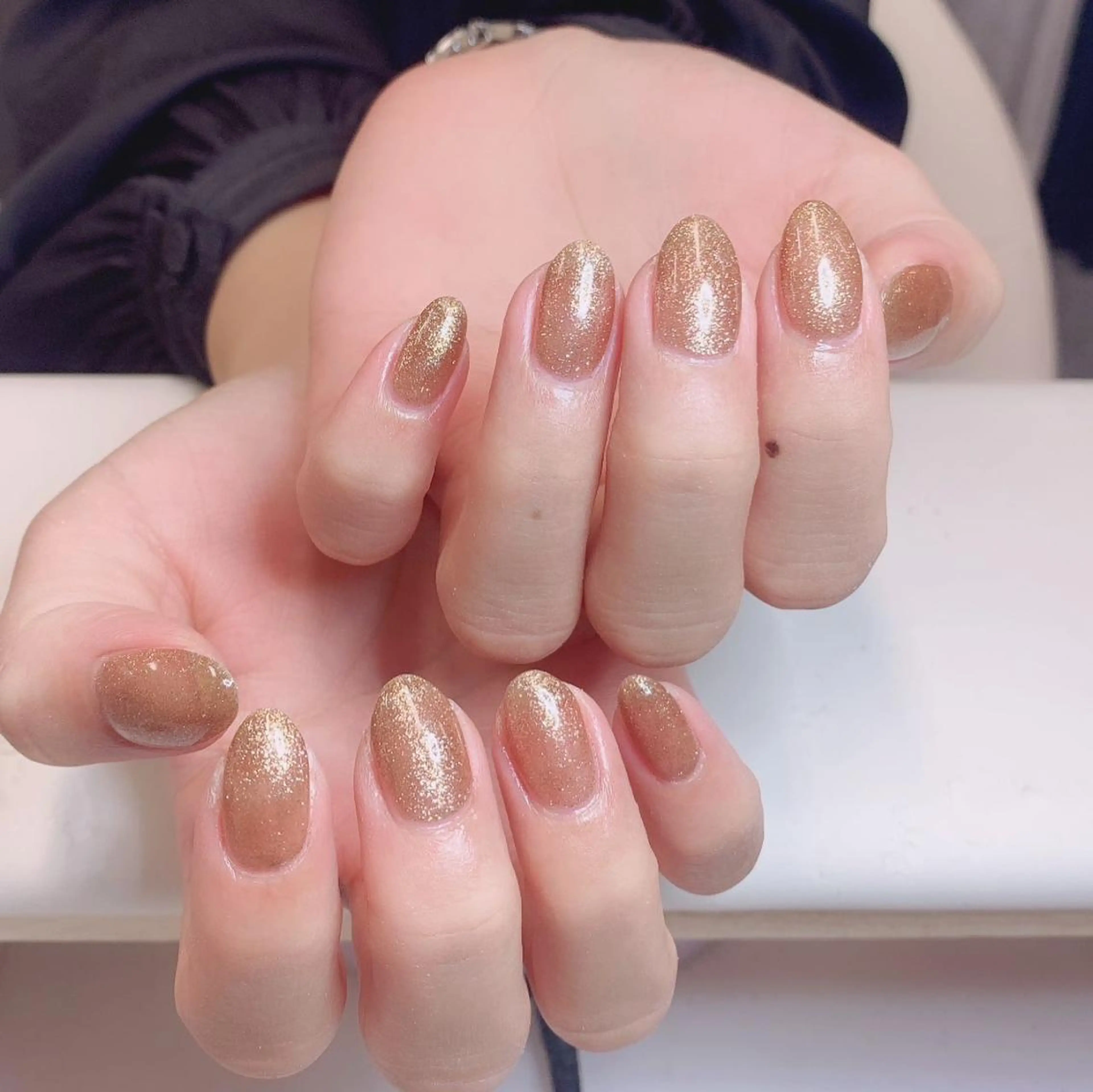 ネイル ラメ(グリッター) ラメグラデーション ワンカラーネイル Queens momoのネイルデザイン