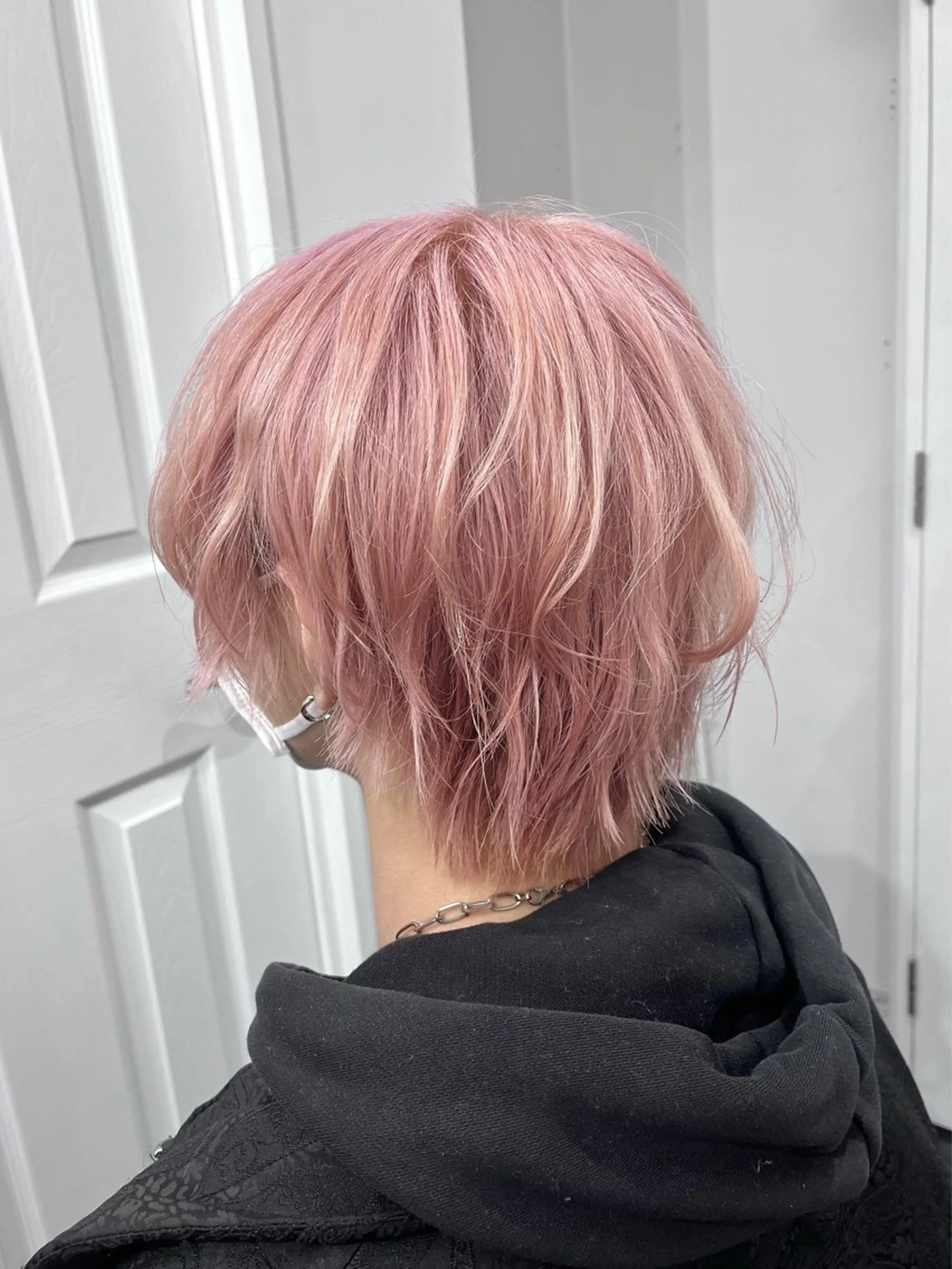 カラー メンズ ヘアカラー トリートメント ヘアセット ♱地雷カラー♱ウルフ ♱ 藍衣 ♱のヘアスタイル