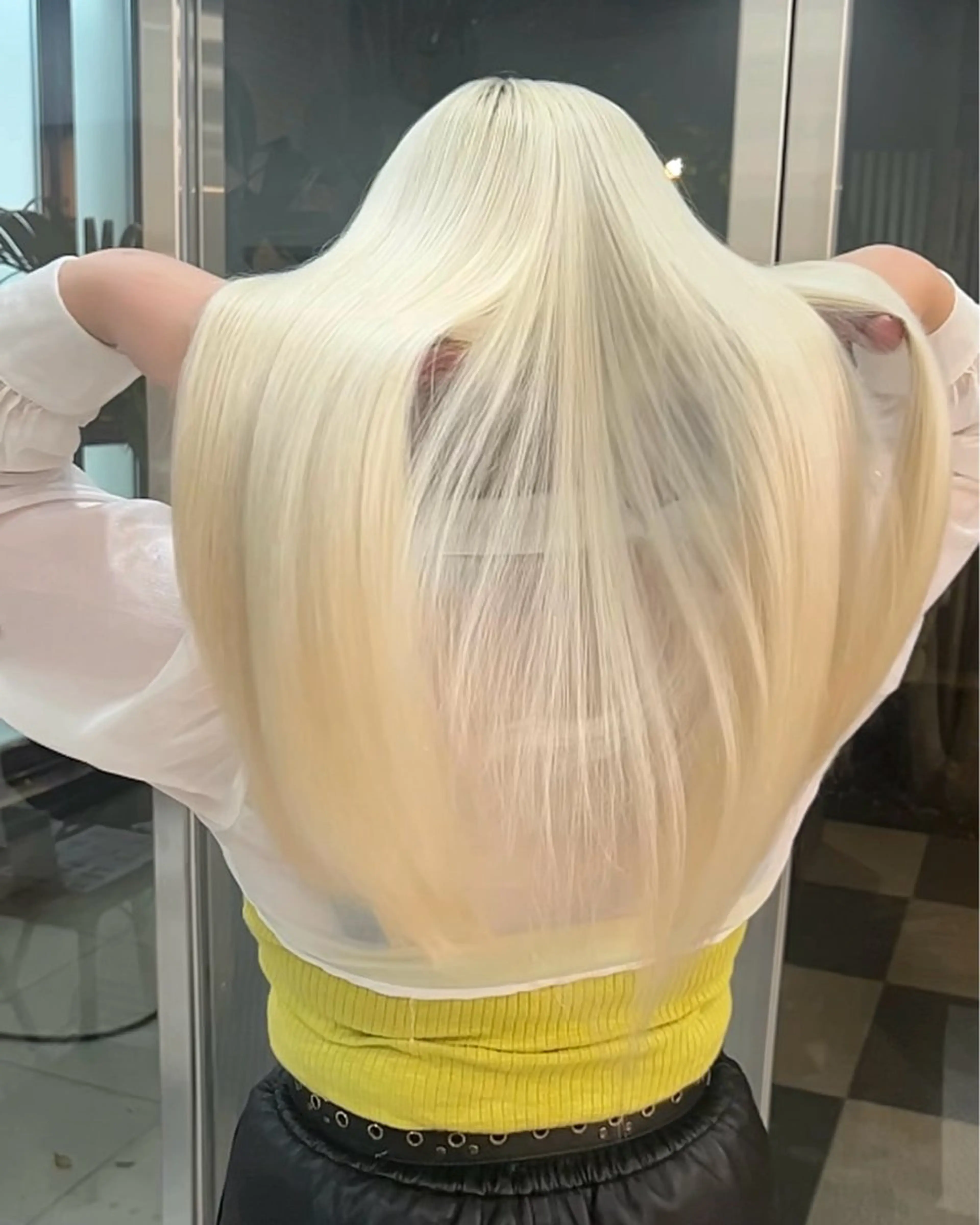 ロング カラー カット ヘアカラー トリートメント belle   表参道　terrace所属・抜きっぱなしブロンド /ハイトーン/カナタのヘアスタイル