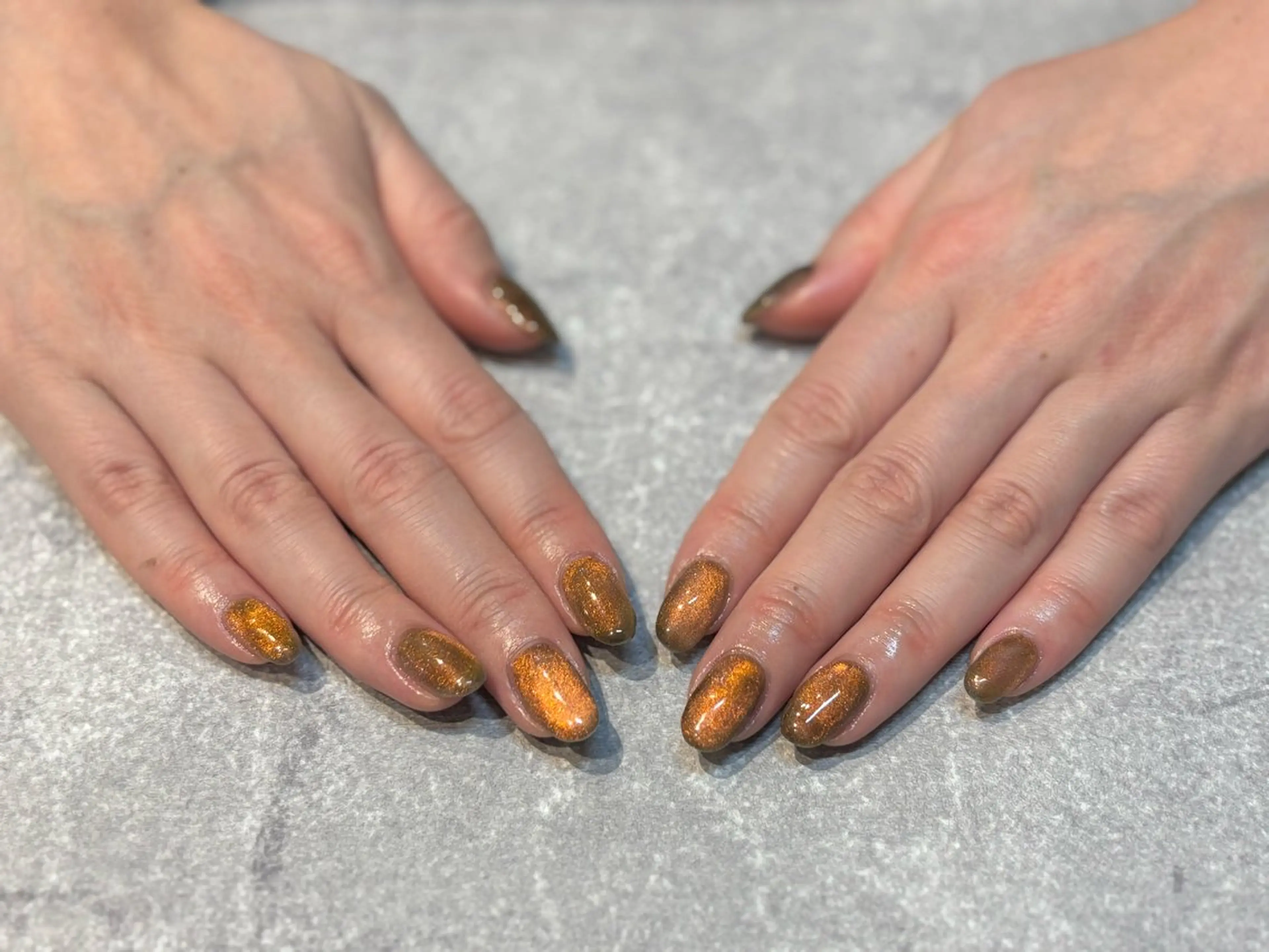 ネイル マグネットネイル オレンジ Hanjo Yumiのネイルデザイン