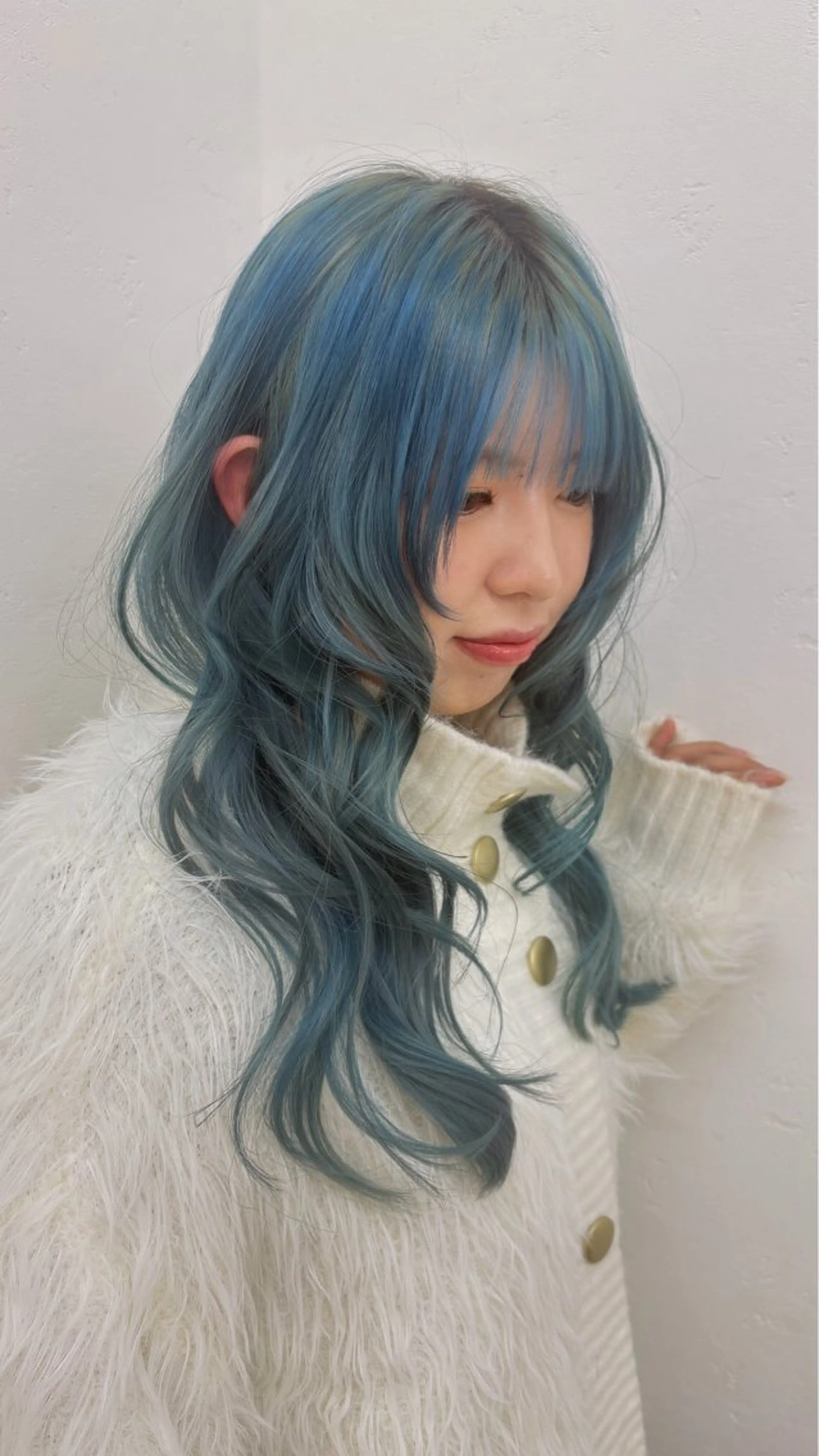 セミロング カラー アディクシーカラー ハイトーンカラー ミント ミントグリーン カット ヘアカラー トリートメント レイヤーカット ♥kanaのヘアスタイル