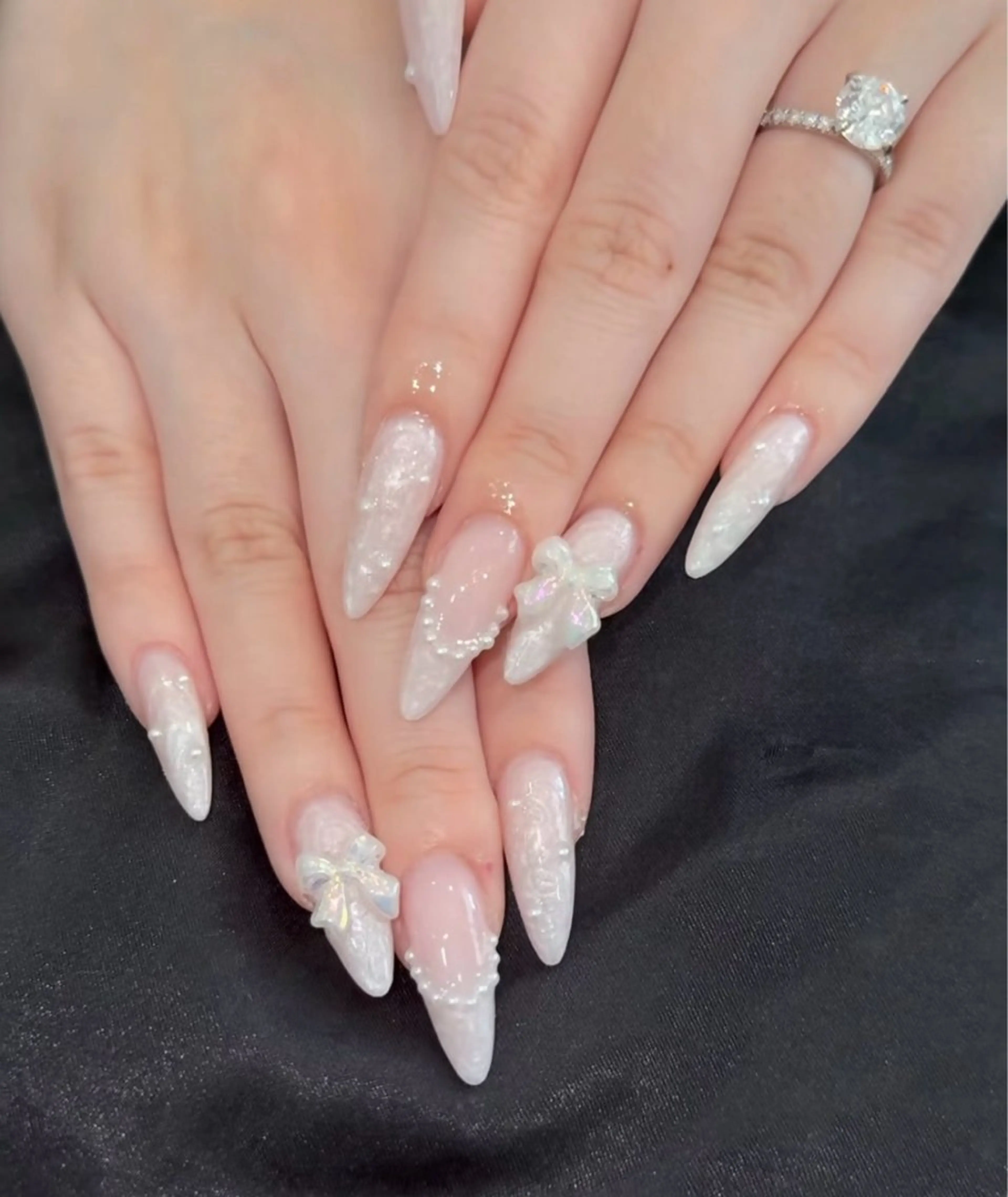 ネイル アートネイル 長さ出し ジェルネイル マグネットネイル ニュアンスネイル なな_ CloudyChanのネイルデザイン