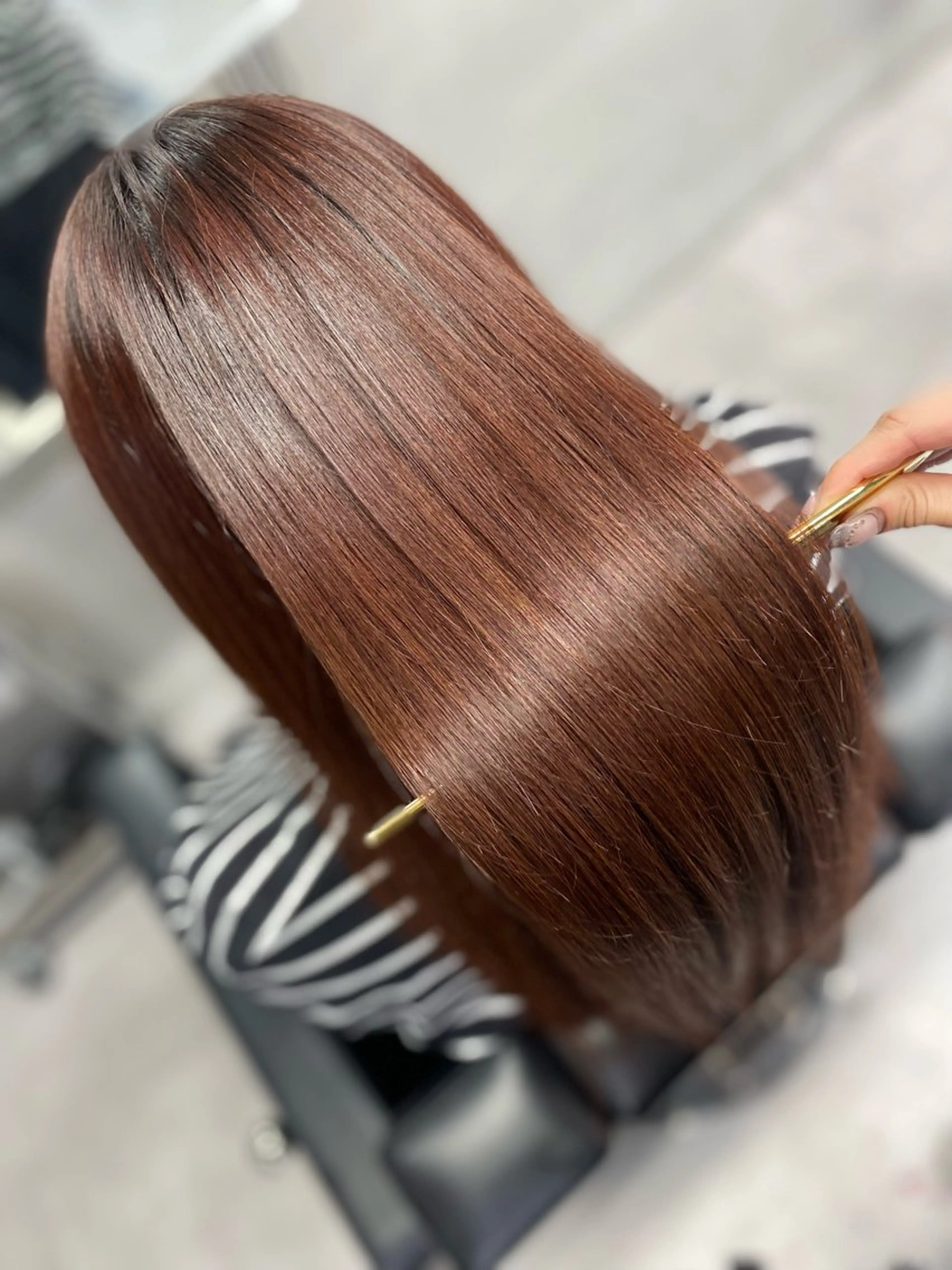 セミロング 髪質改善 カット ヘアカラー トリートメント 艶髪/縮毛矯正 🫧辻野海羽のヘアスタイル