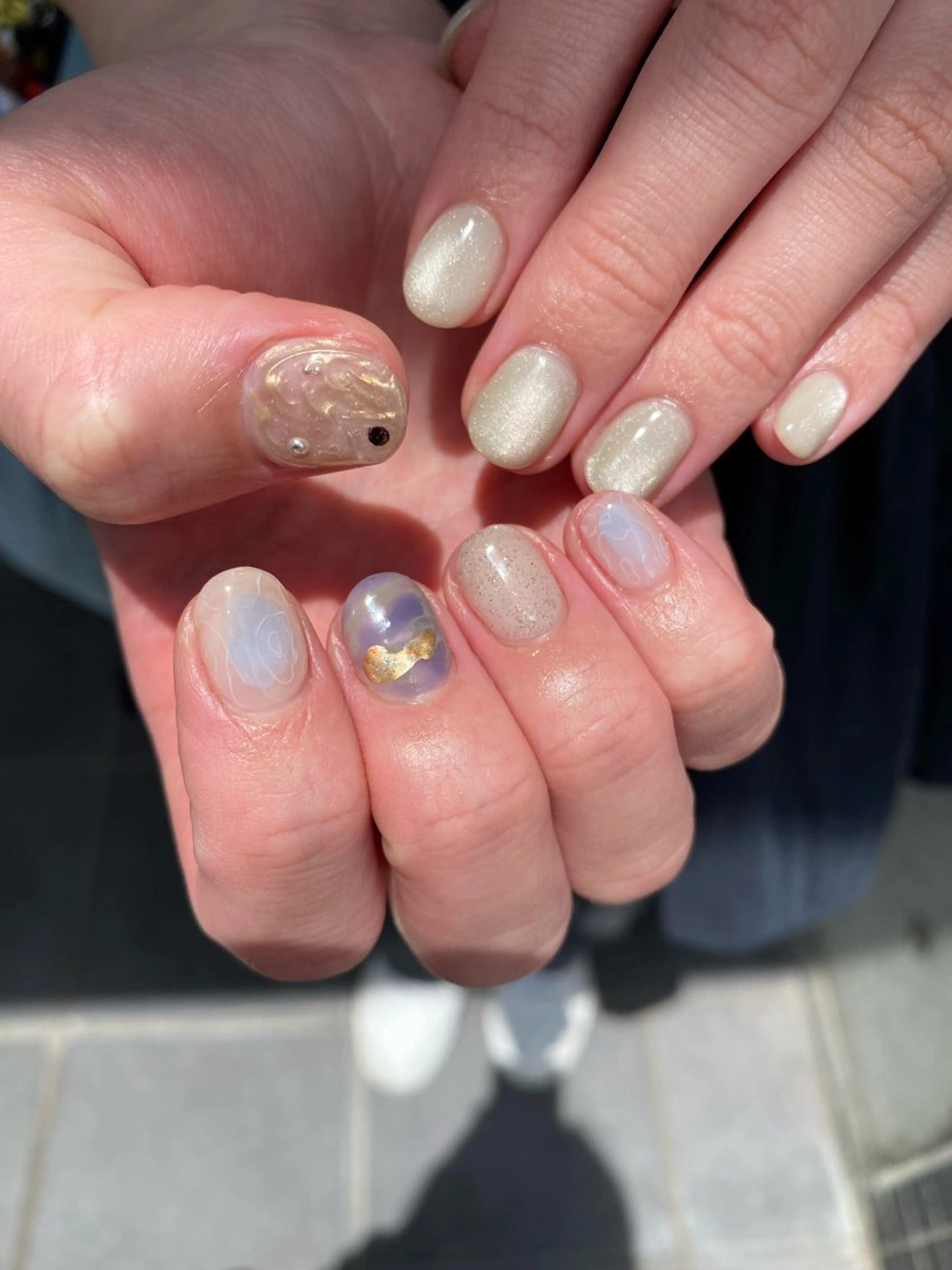 ネイル ジェルネイル マグネットネイル ニュアンスネイル ワンカラーネイル パラジェル ハンドネイル 草加ニュアンスネイル 🌚hersのネイルデザイン