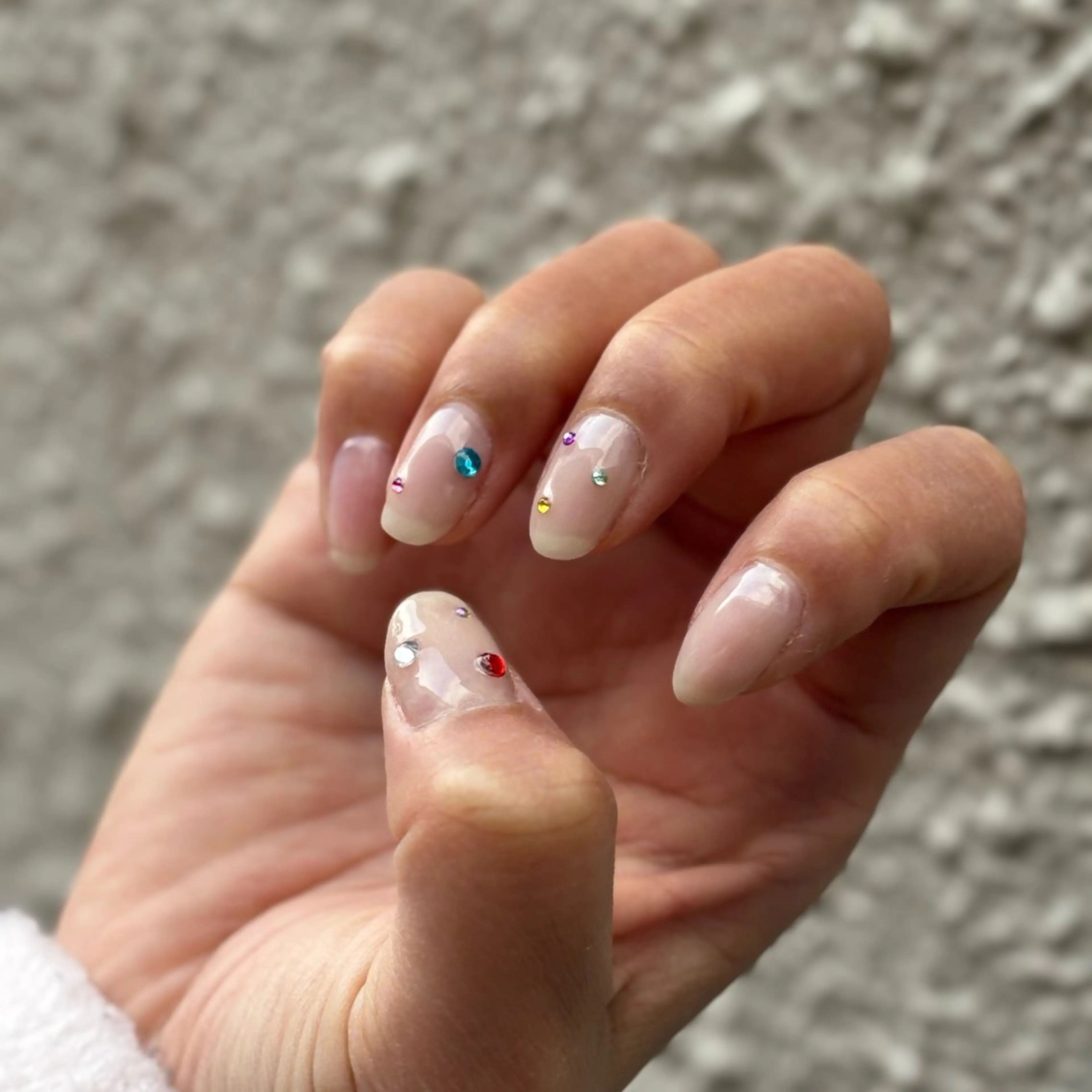 ネイル アートネイル オーロラネイル ワンカラーネイル シルバー ストーンネイル セプトアカデミー YAYOSHIのネイルデザイン