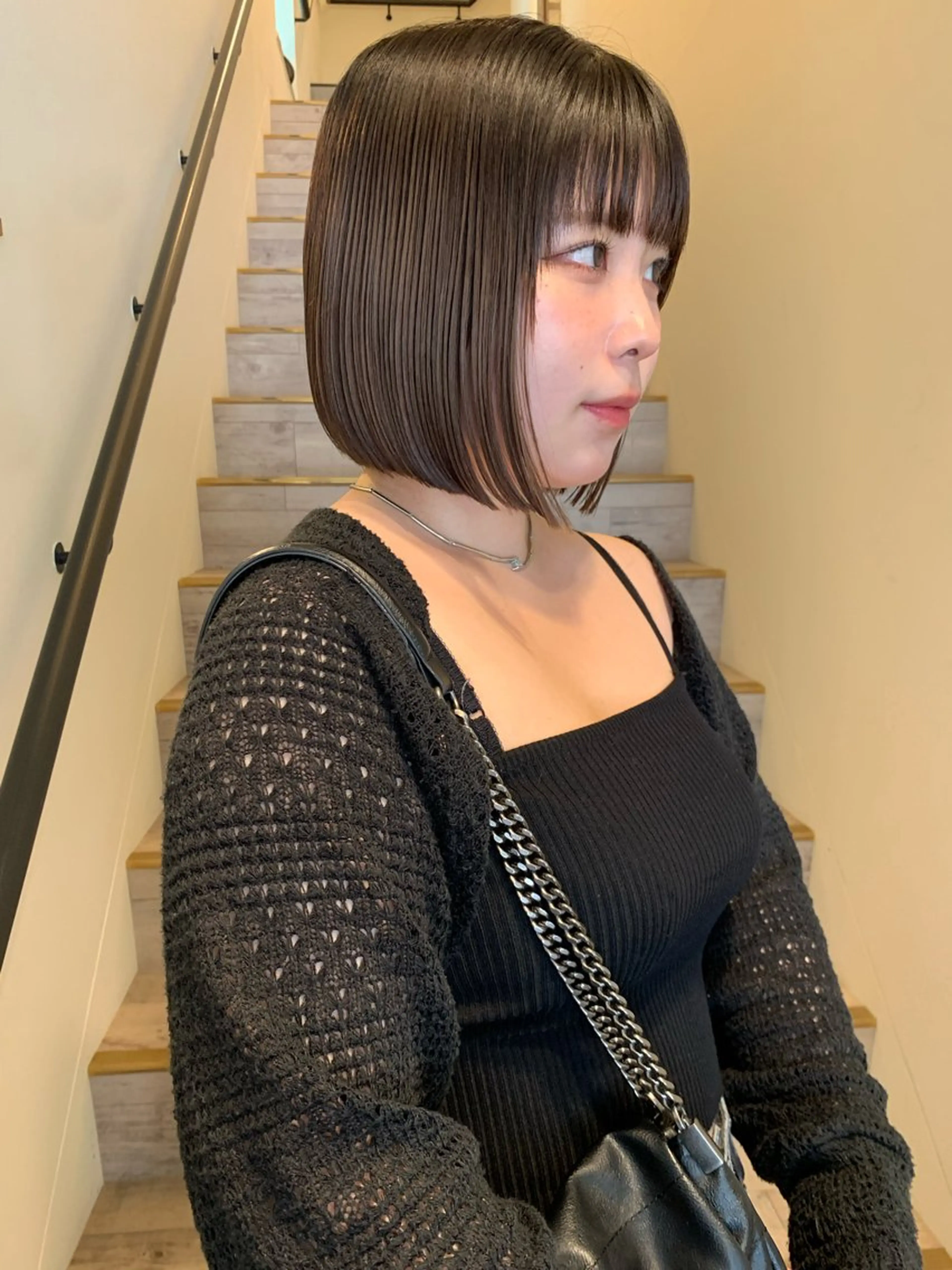 ショート ボブ カット 落合希 Olivebeigeのヘアスタイル