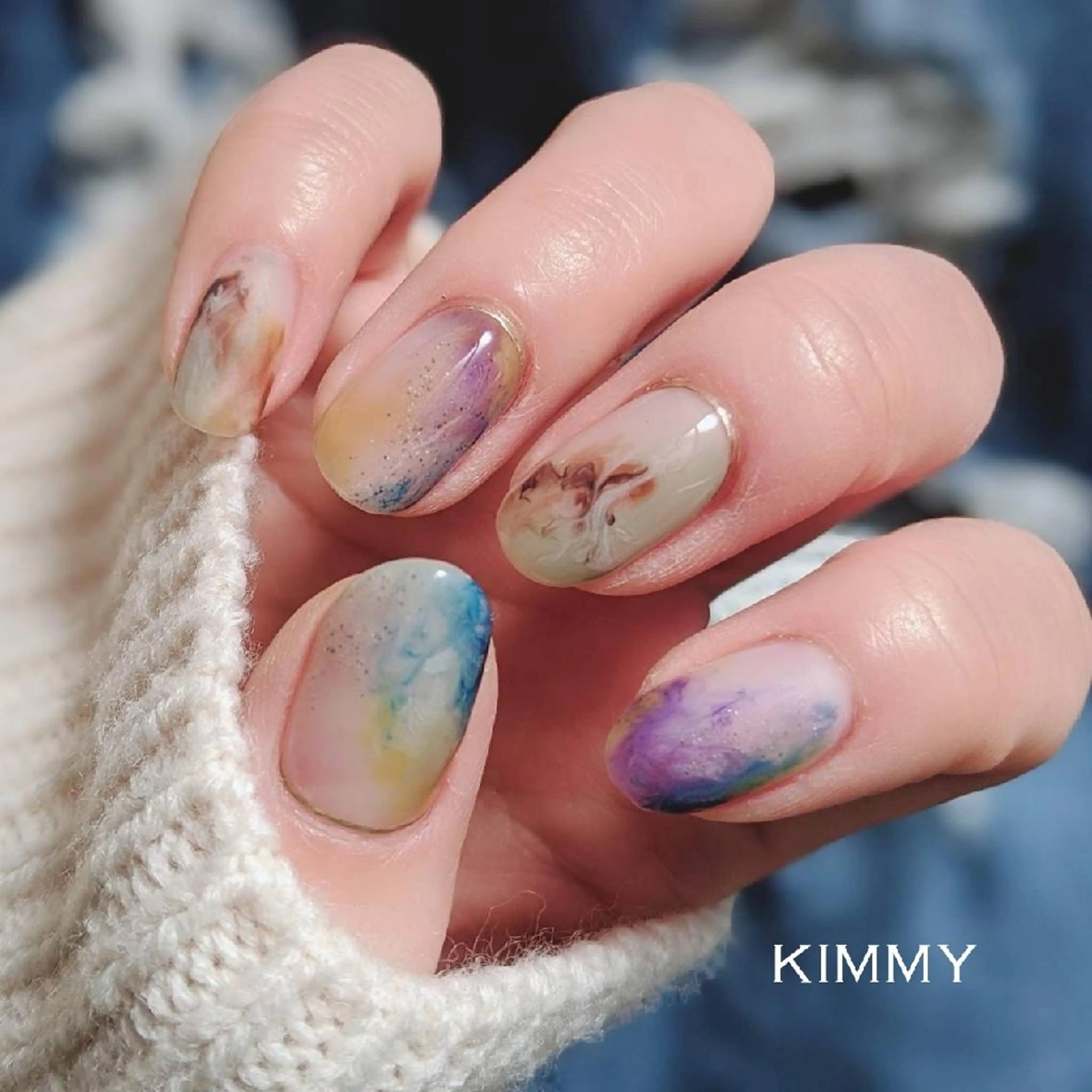 ネイル マットネイル ハンドネイル kimmy nailsのネイルデザイン