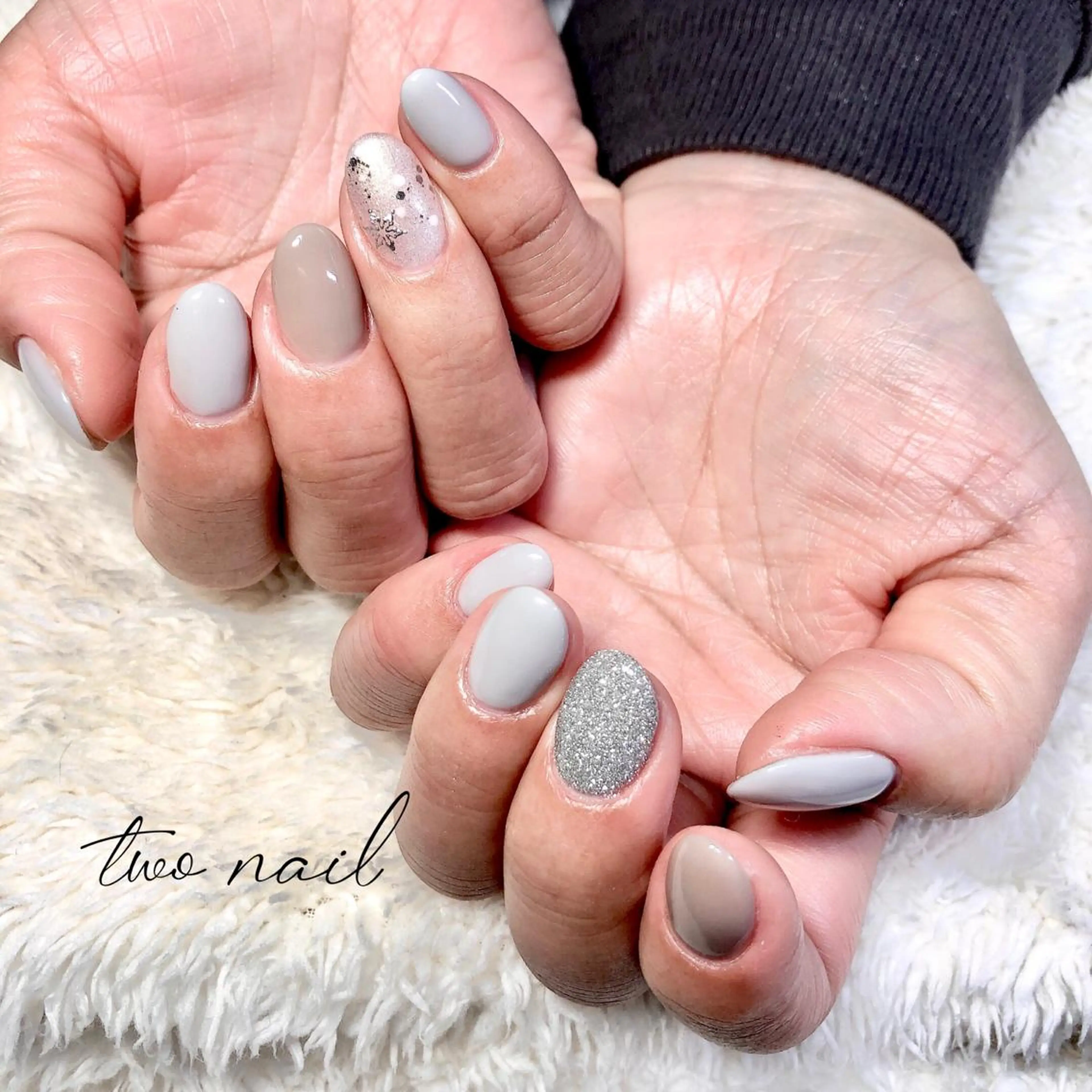 ネイル アートネイル フットネイル ハート ニュアンスネイル ホワイト two nailのネイルデザイン