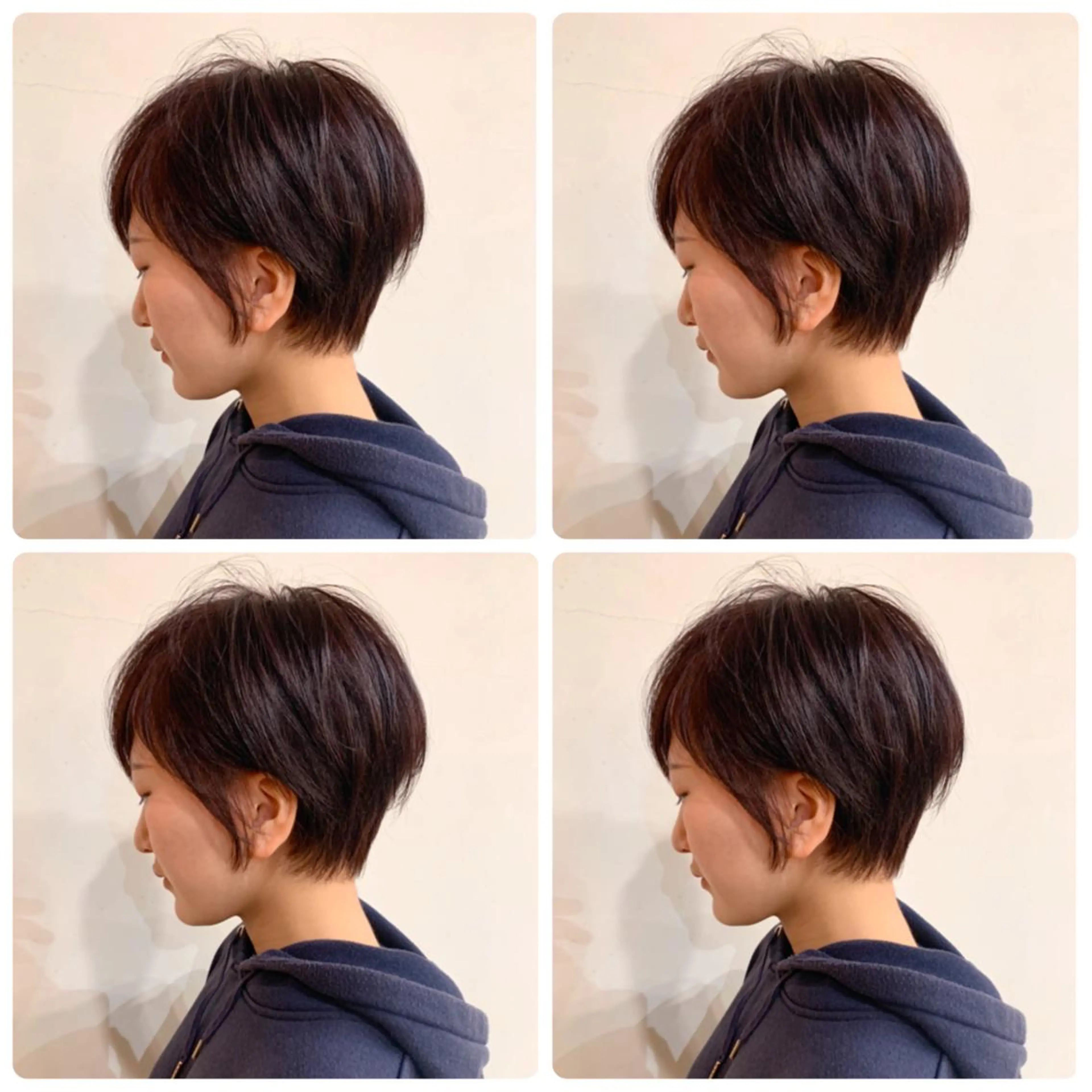 ショート カラー ショートボブ ハンサムショート 丸みショート ハイライトカラー ボブ カット ヘアカラー トリートメント 京都大人女性ショート 徒歩1分/秋山のヘアスタイル