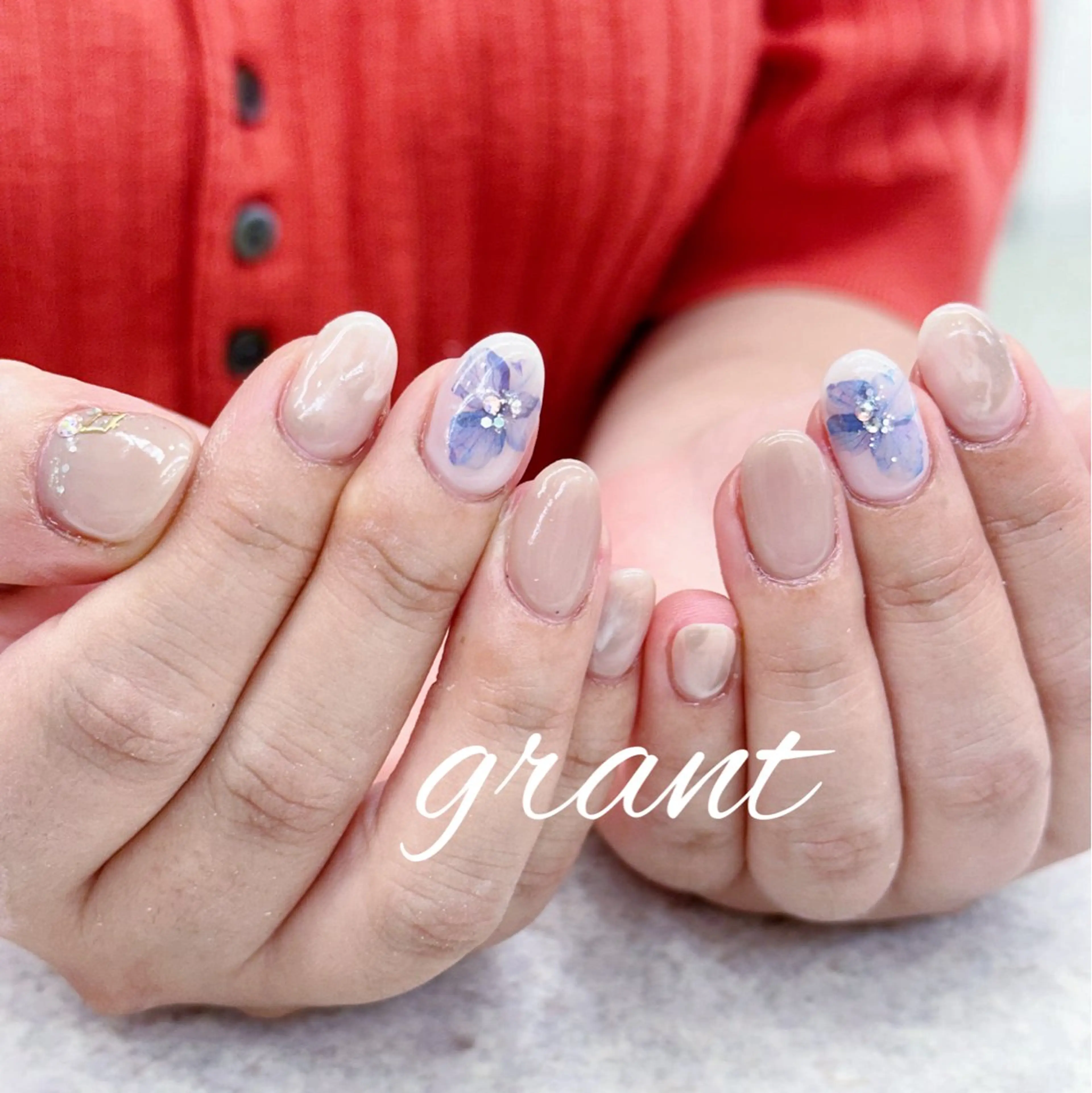 ネイル フラワーネイル シンプルネイル ハンドネイル nail salon grant所属・nailsalon grantのネイルデザイン