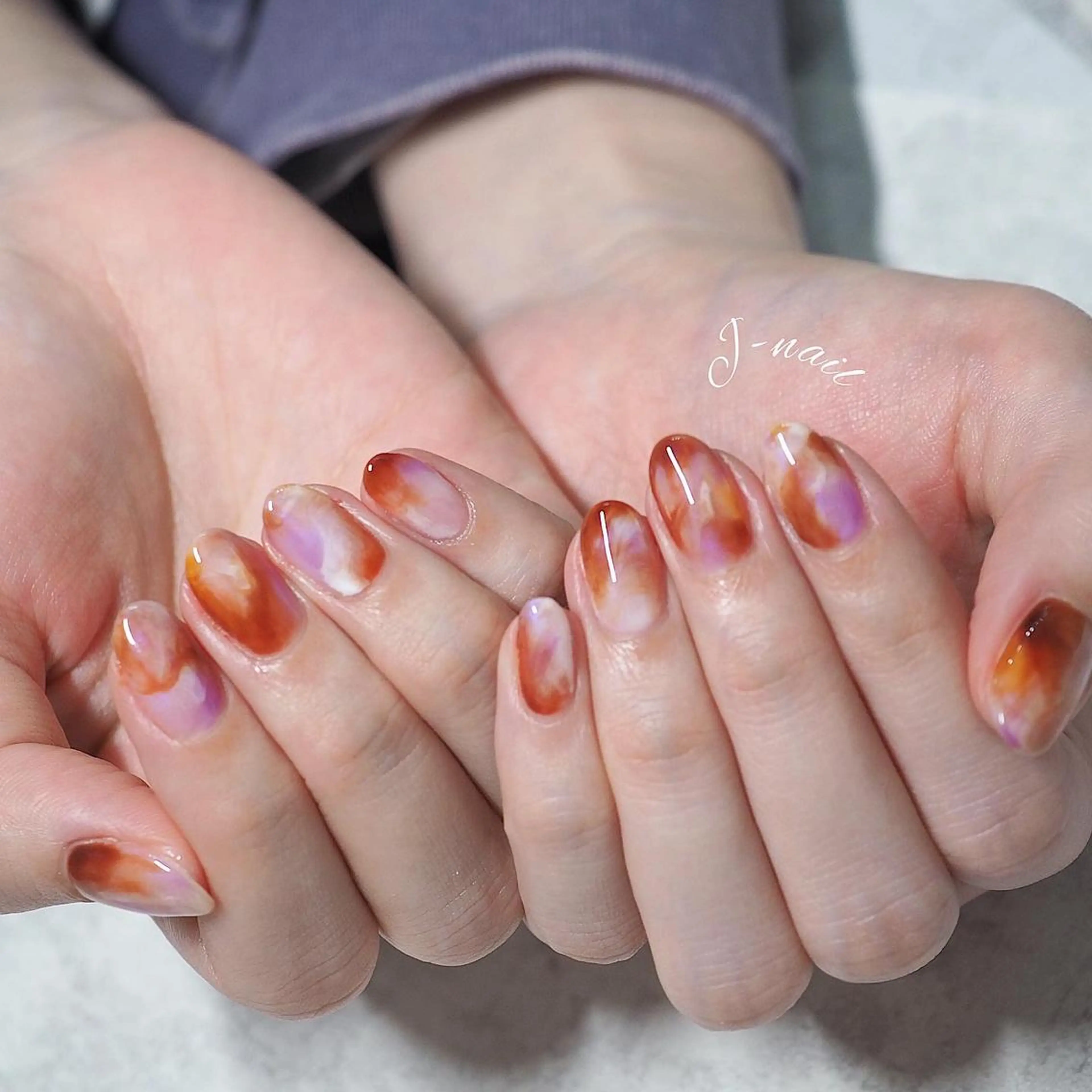 ネイル べっ甲ネイル 春ネイル J-nail satoのネイルデザイン