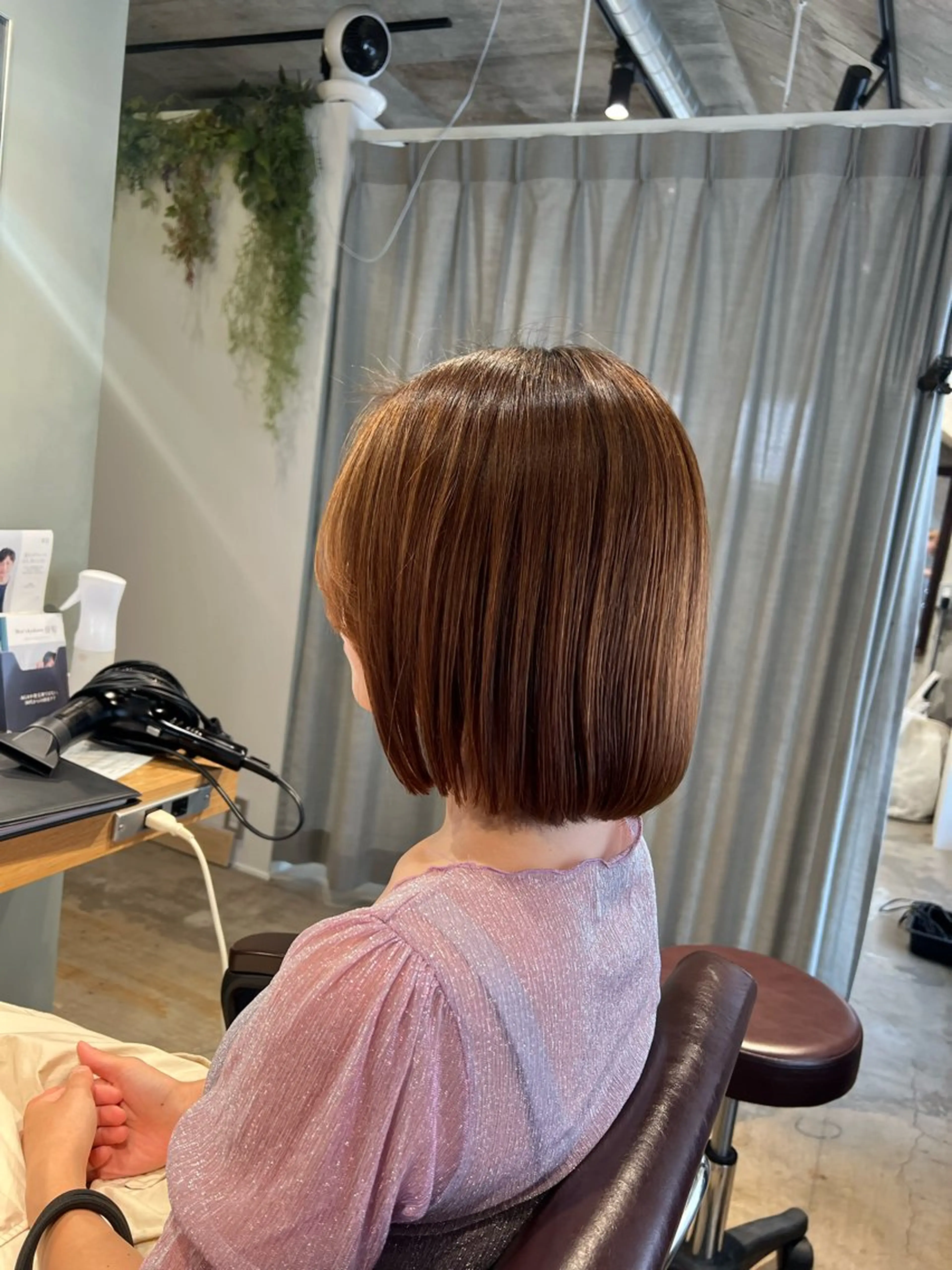 ミディアム カラー 盛山 莉々華のヘアスタイル
