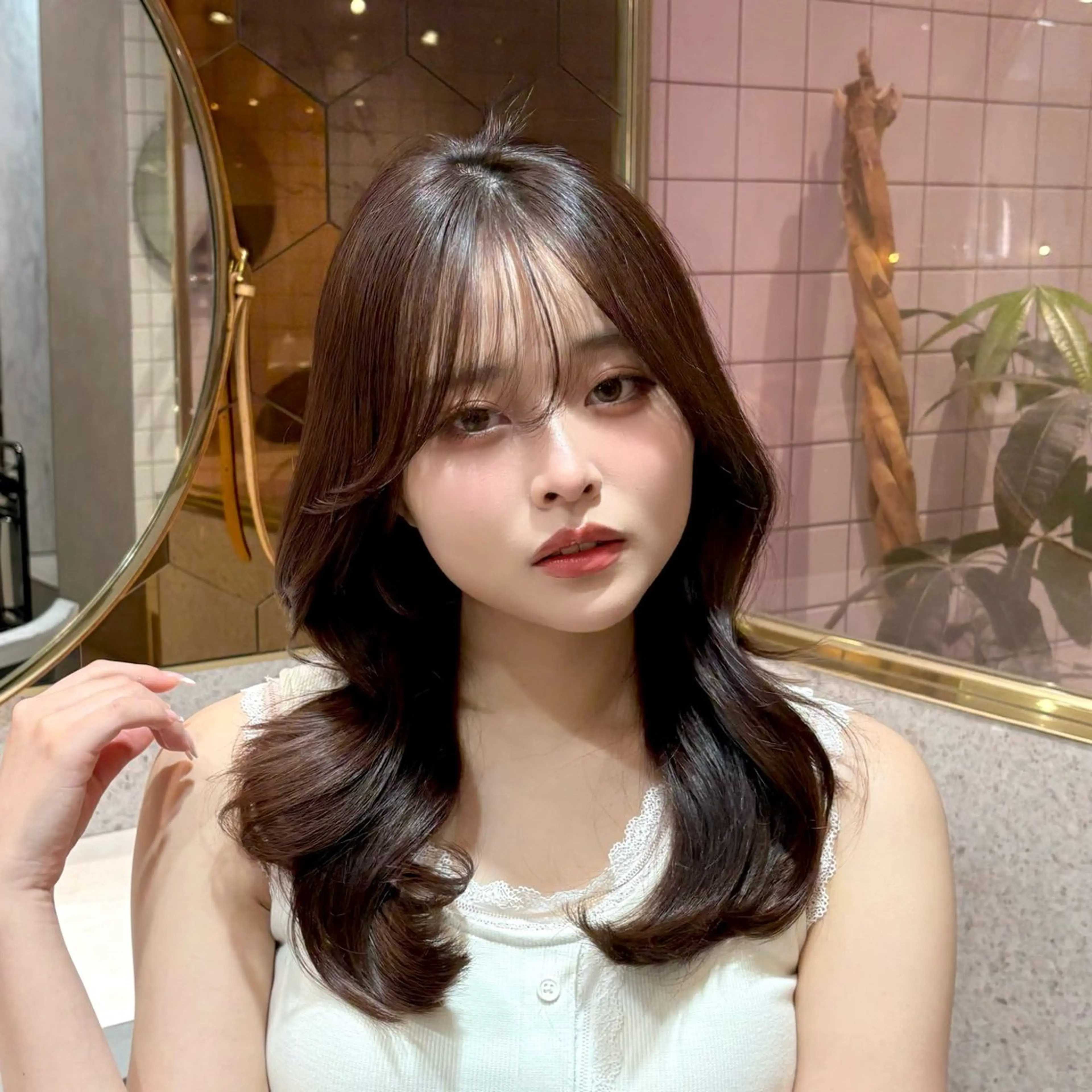 ロング カラー パーマ ヘアアレンジ メンズ キッズ ヘアカラー トリートメント 新宿/小顔レイヤー/ 顔まわり/西慶太朗のヘアスタイル