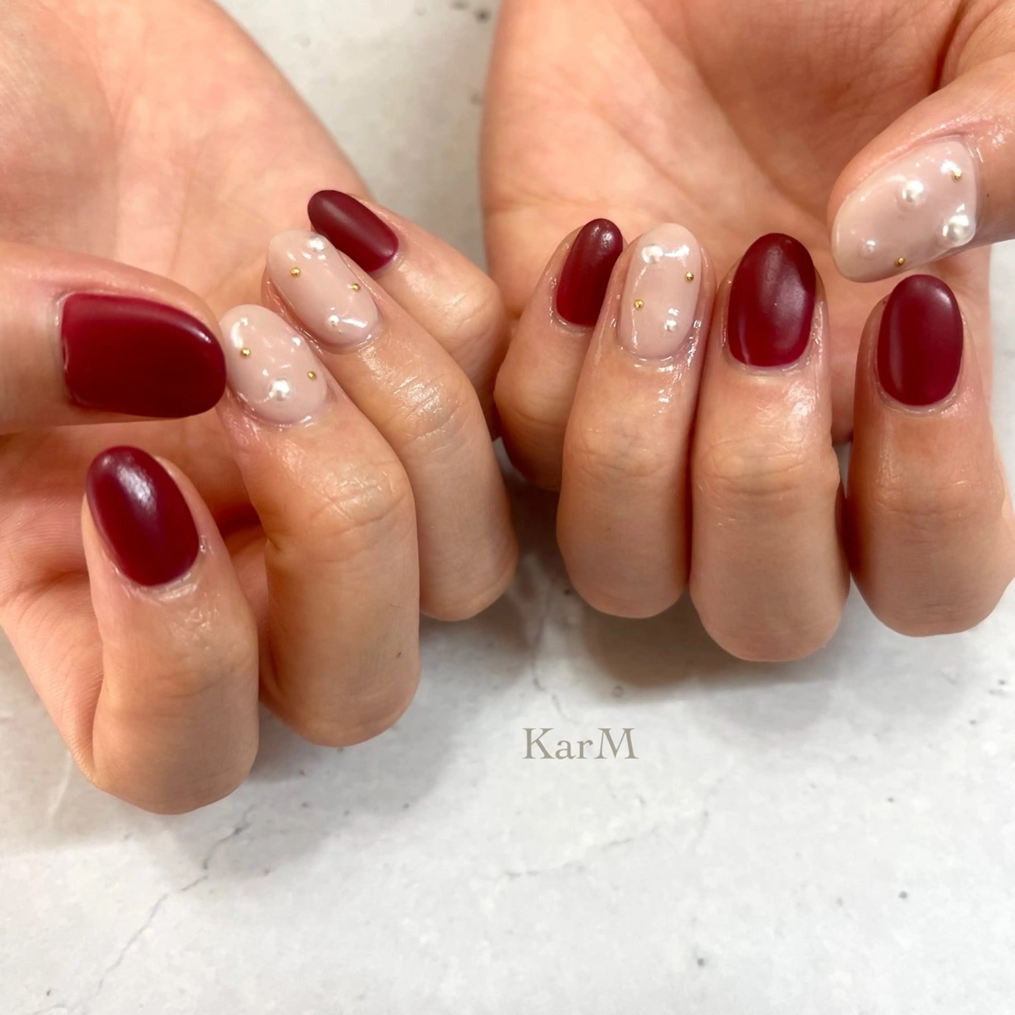 ネイル オーロラネイル チークネイル フラッシュネイル フレンチネイル グラデーション ハンドネイル ogino karinのネイルデザイン