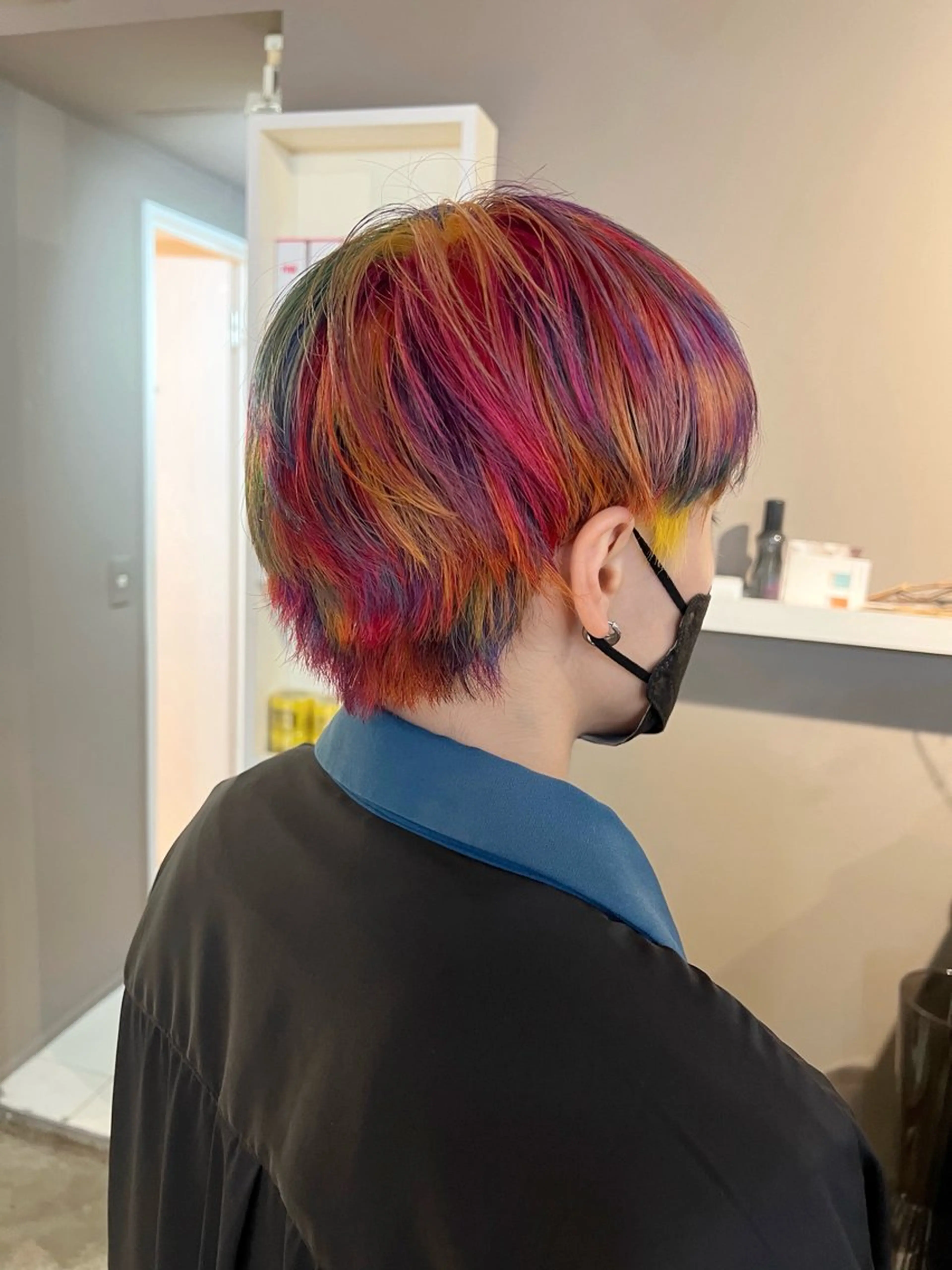 ショート カラー デザインカラー daiki 原宿のヘアスタイル