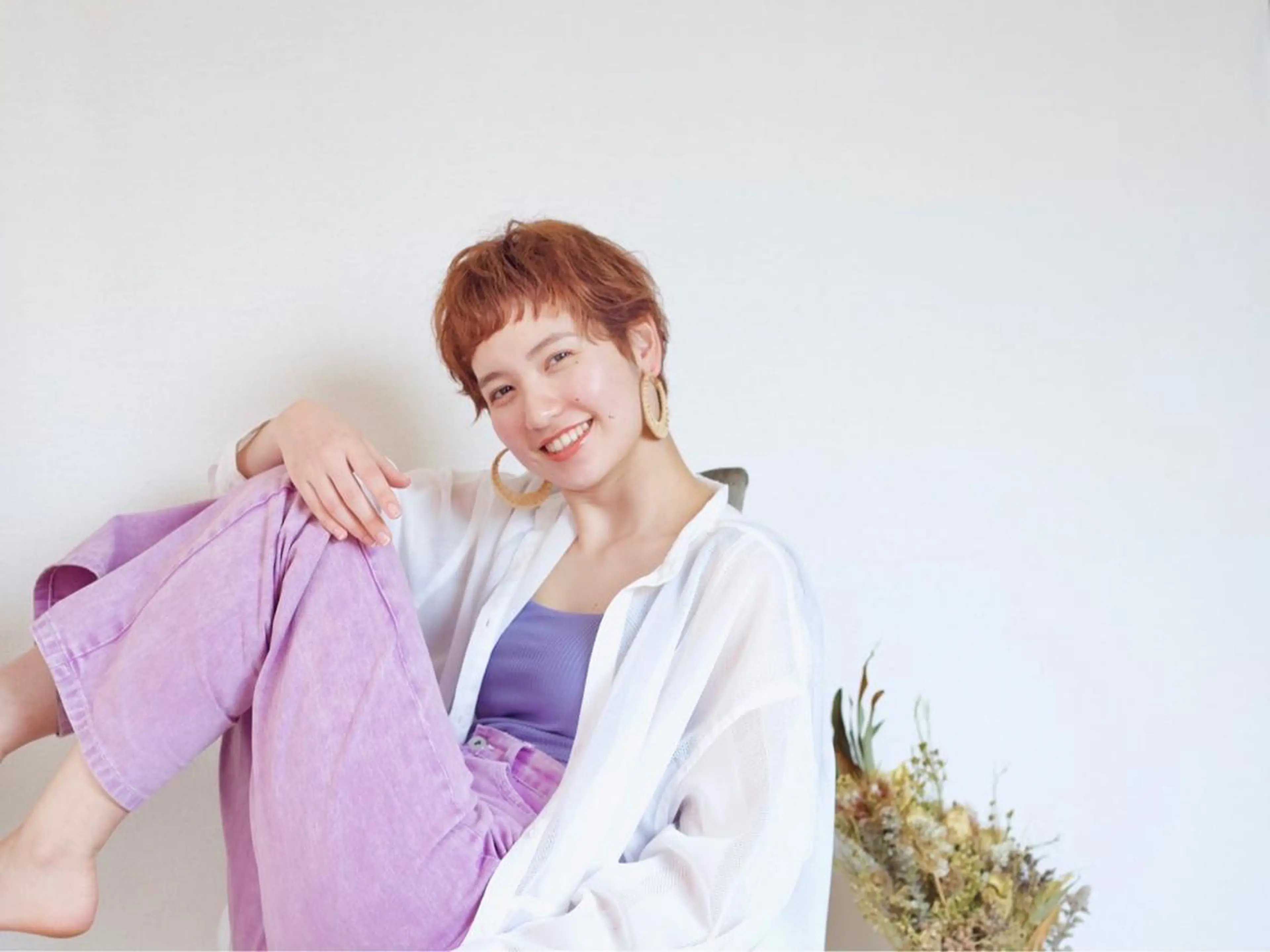 ショート カラー ベージュカラー オレンジ オレンジベージュ ショートヘア エターナル所属・髪質改善特化 谷口祐綺のヘアスタイル