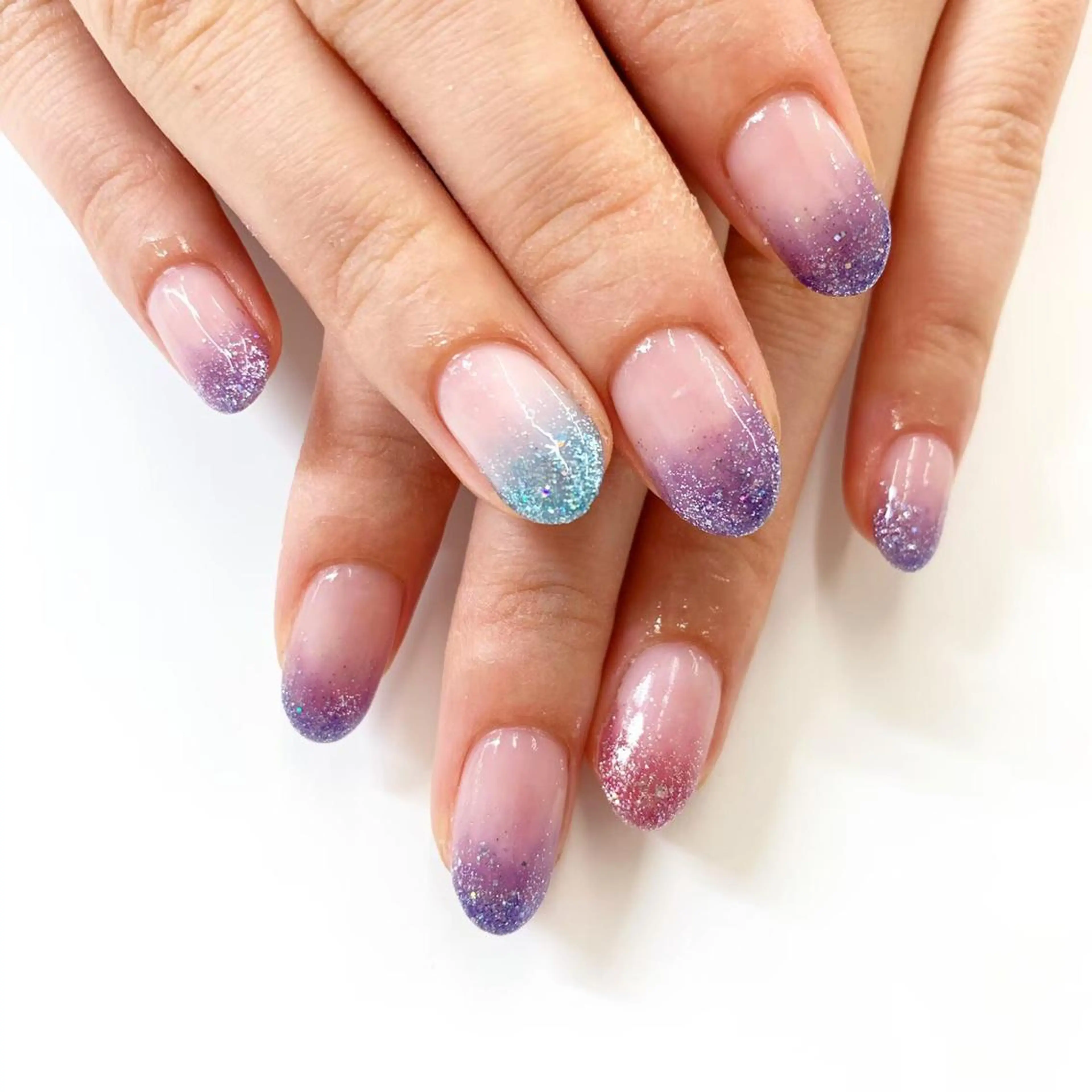 メンズ ネイル ラメ(グリッター) ラメグラデーション YUN君 🦍のネイルデザイン