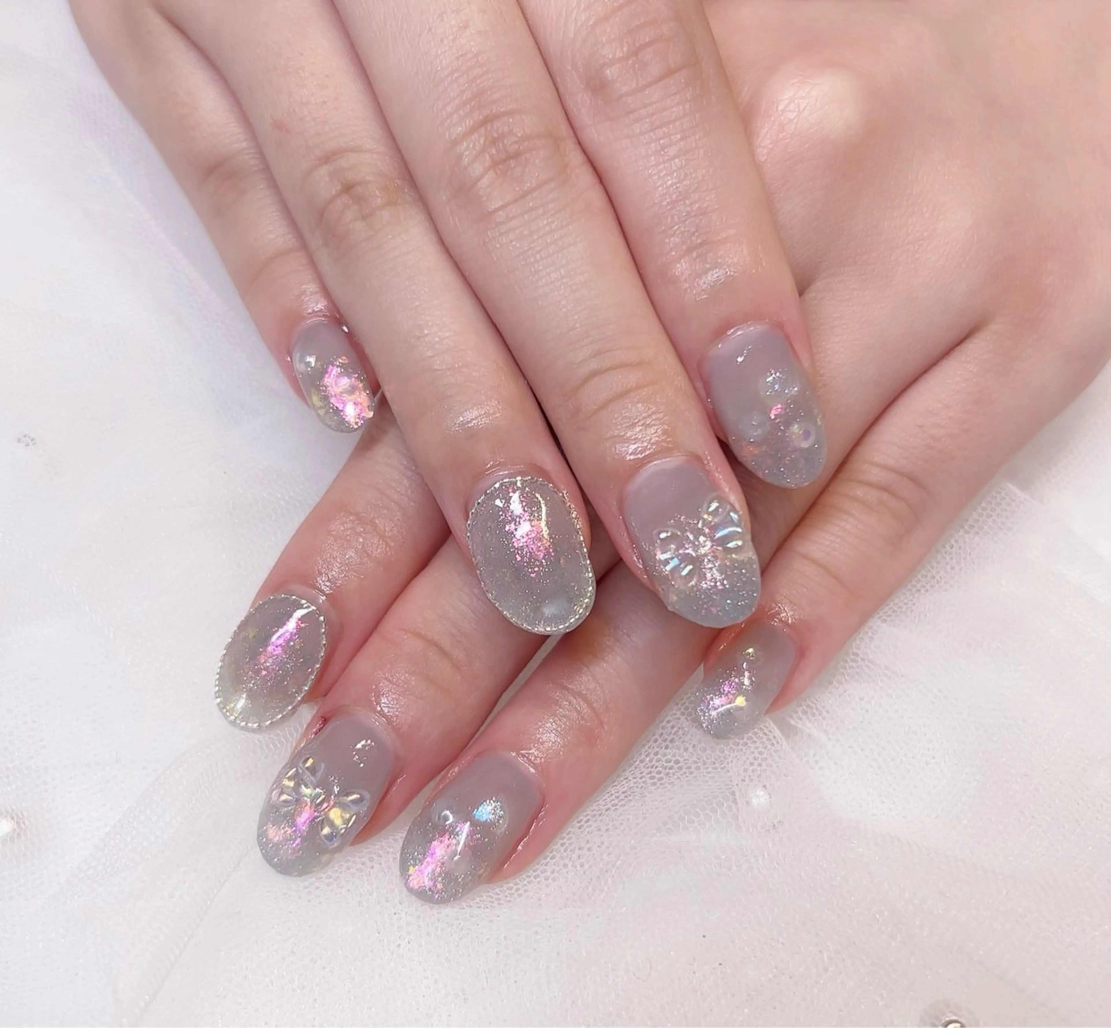 ネイル 長さ出し 持ち込み ハンドネイル nail salon pearのネイルデザイン