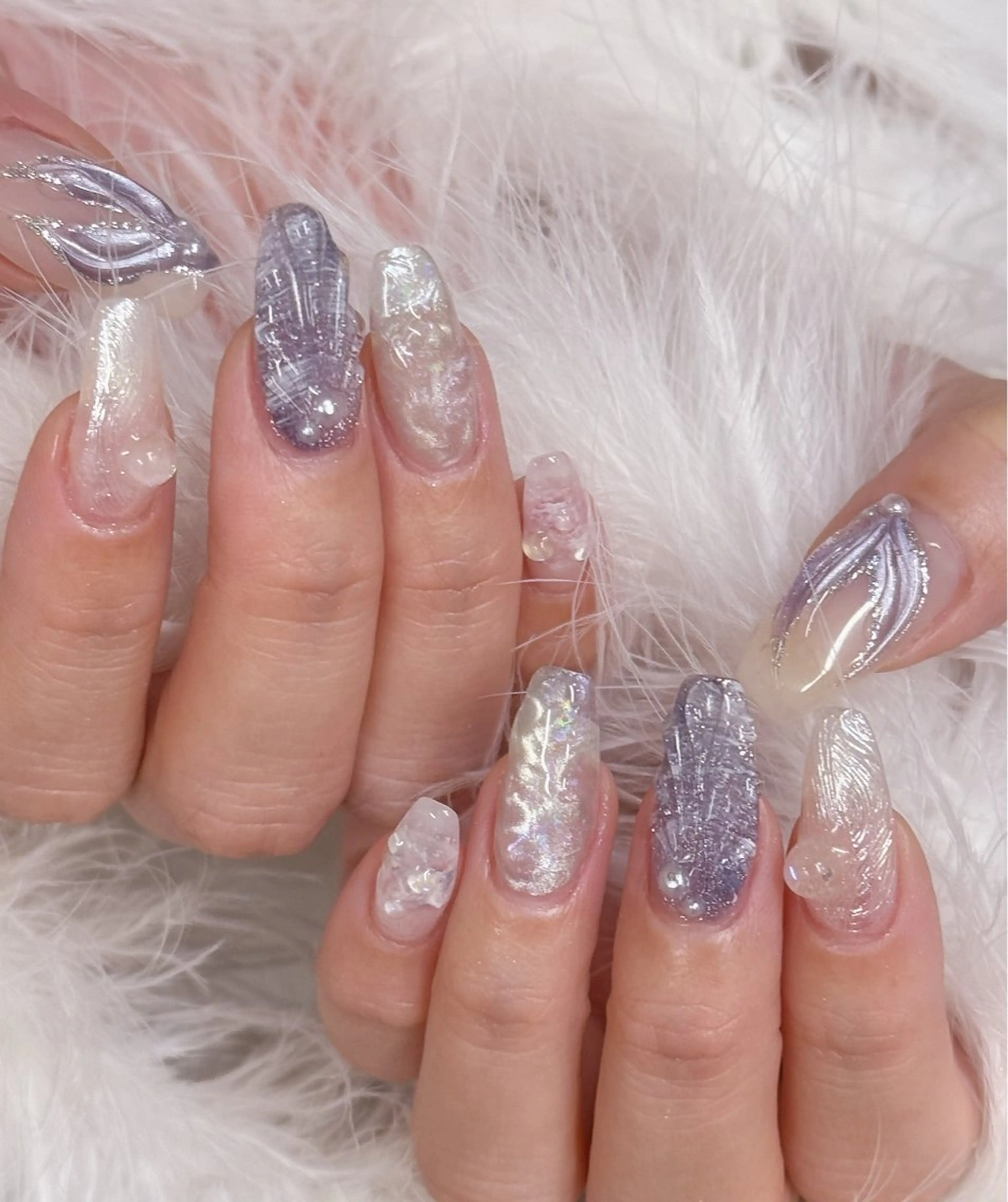ネイル アートネイル フラッシュネイル フラワーネイル ジェルネイル ガーリー ハンドネイル Puti nailのネイルデザイン