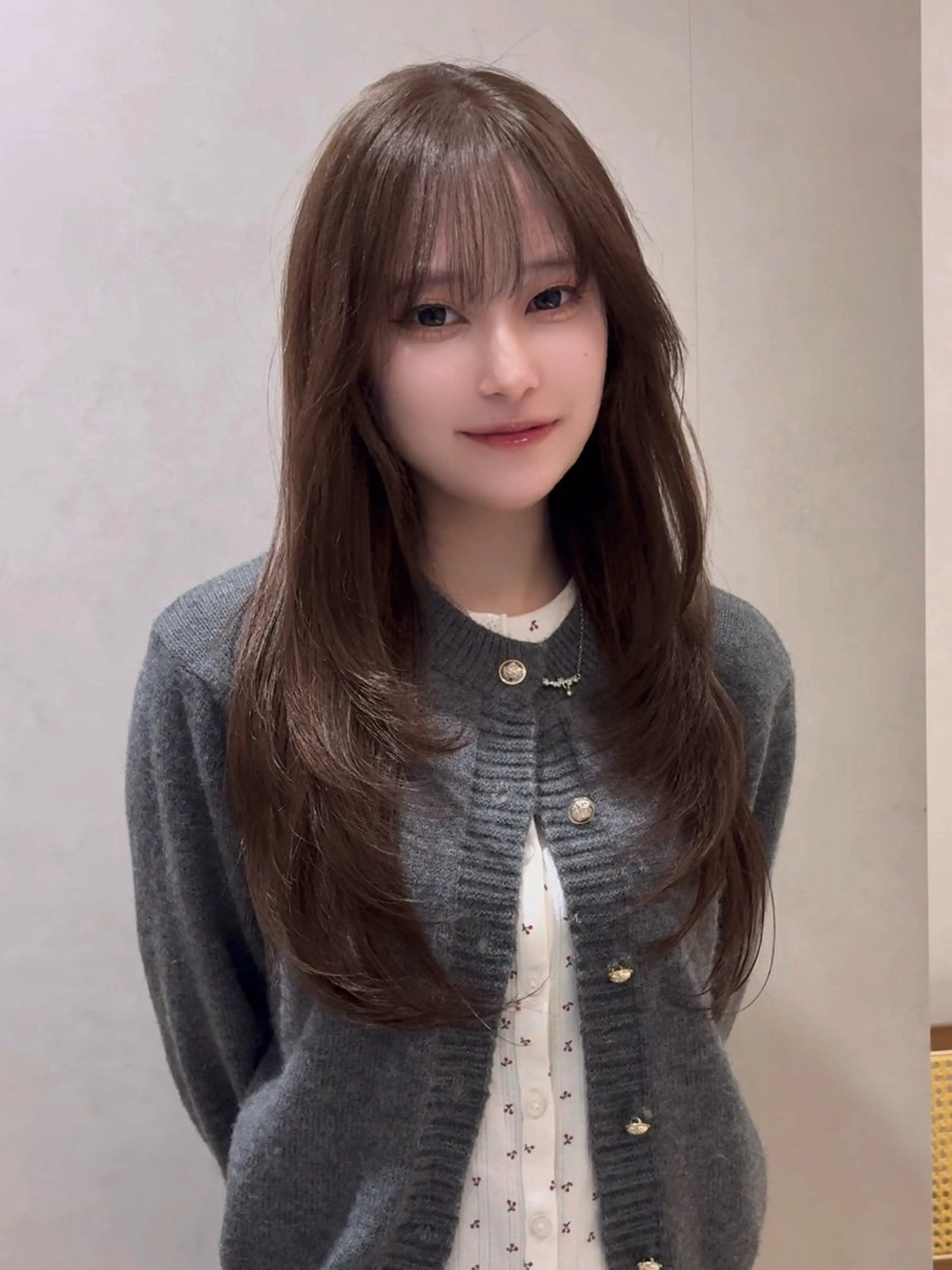 ロング カラー ベージュカラー ブリーチ ダブルカラー モカベージュ ブリーチなしカラー meby所属・🩵福岡ブリーチなし レイヤー/紫音🩵のヘアスタイル