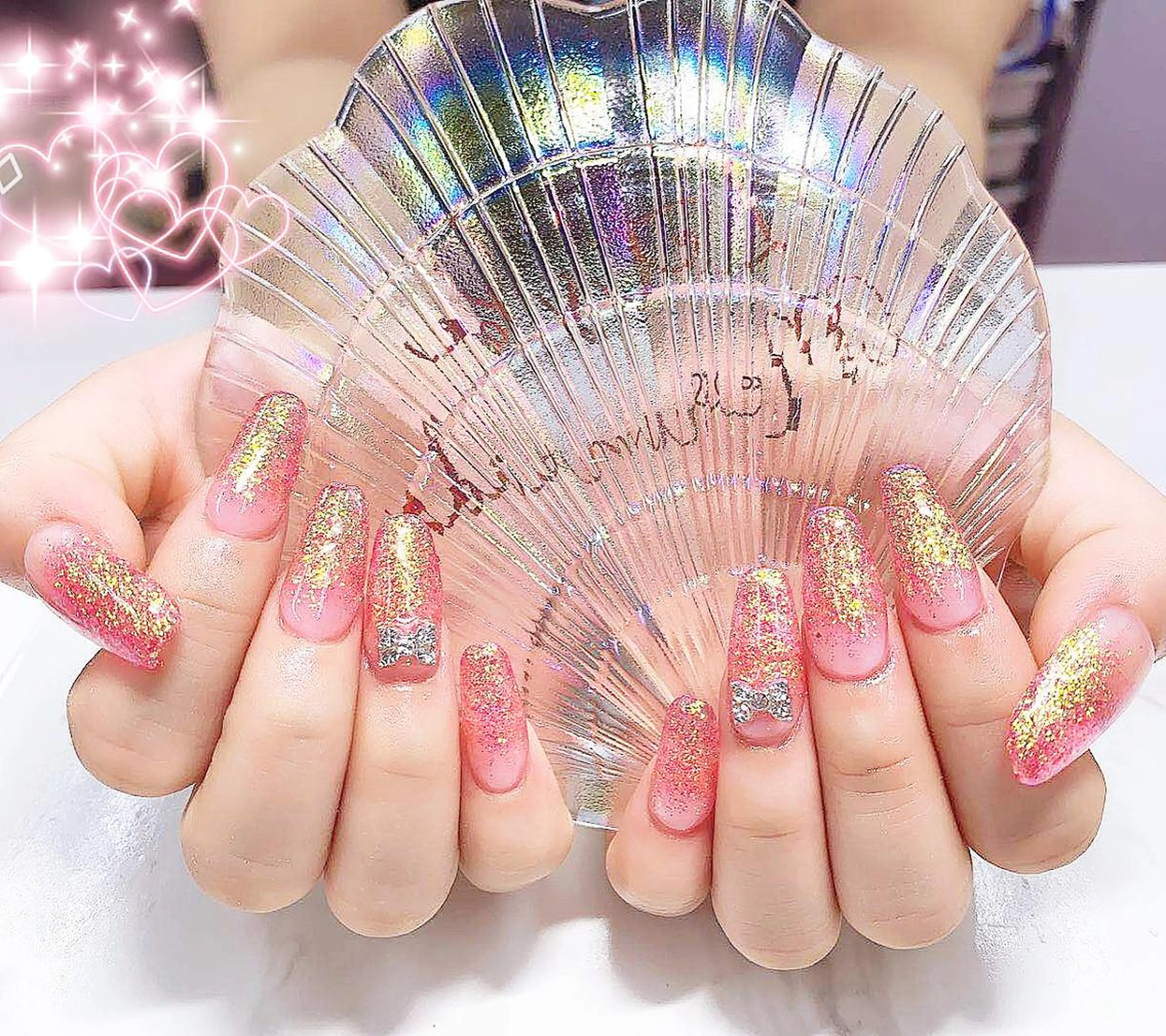 ネイル グラデーション ラメ(グリッター) ラメグラデーション ワンカラーネイル スカルプネイル リラネイル Aikenのネイルデザイン