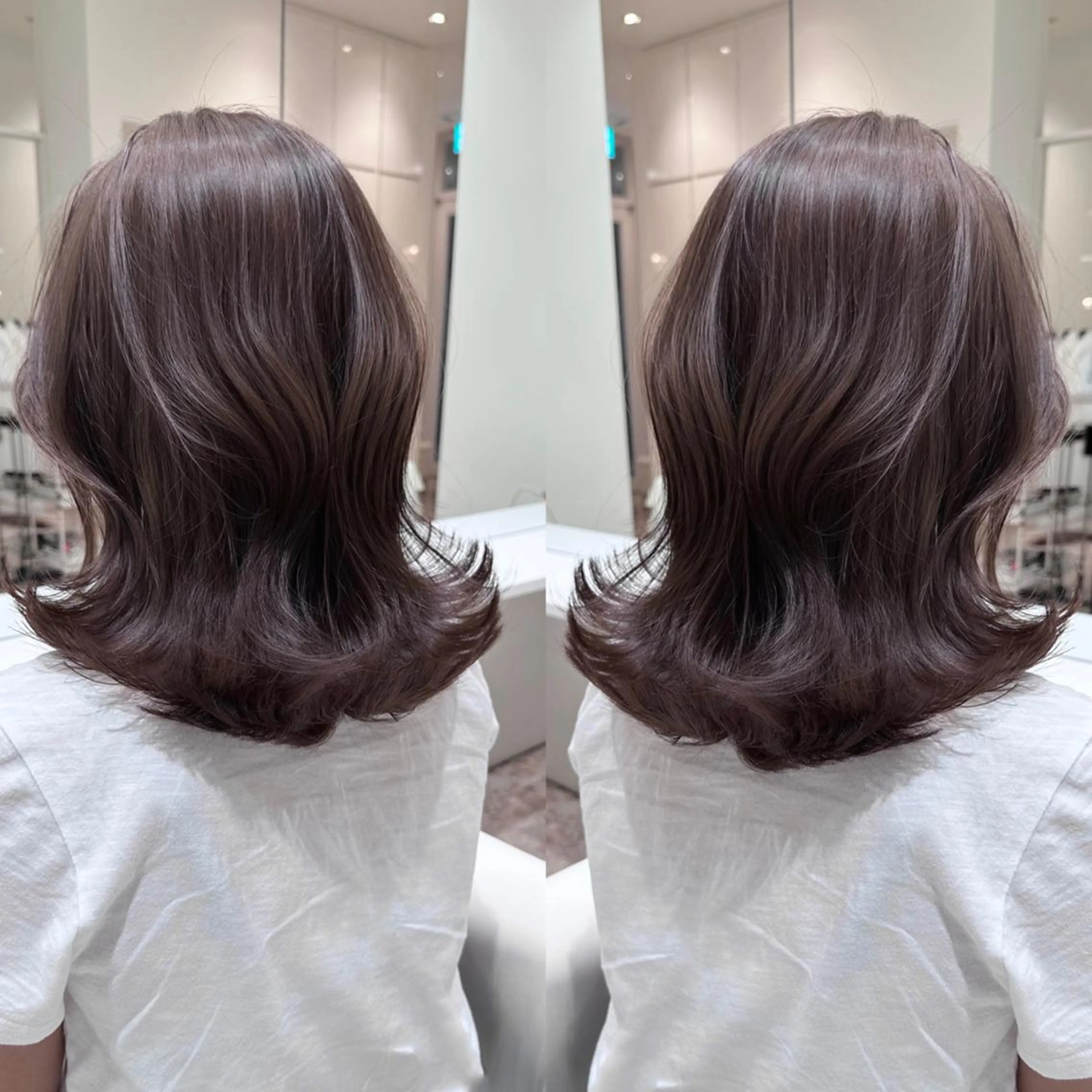 セミロング カラー アッシュ ベージュカラー ブリーチ ブラウンカラー ココアブラウン 🌿レイヤー/ブリー チ/🌿JINのヘアスタイル