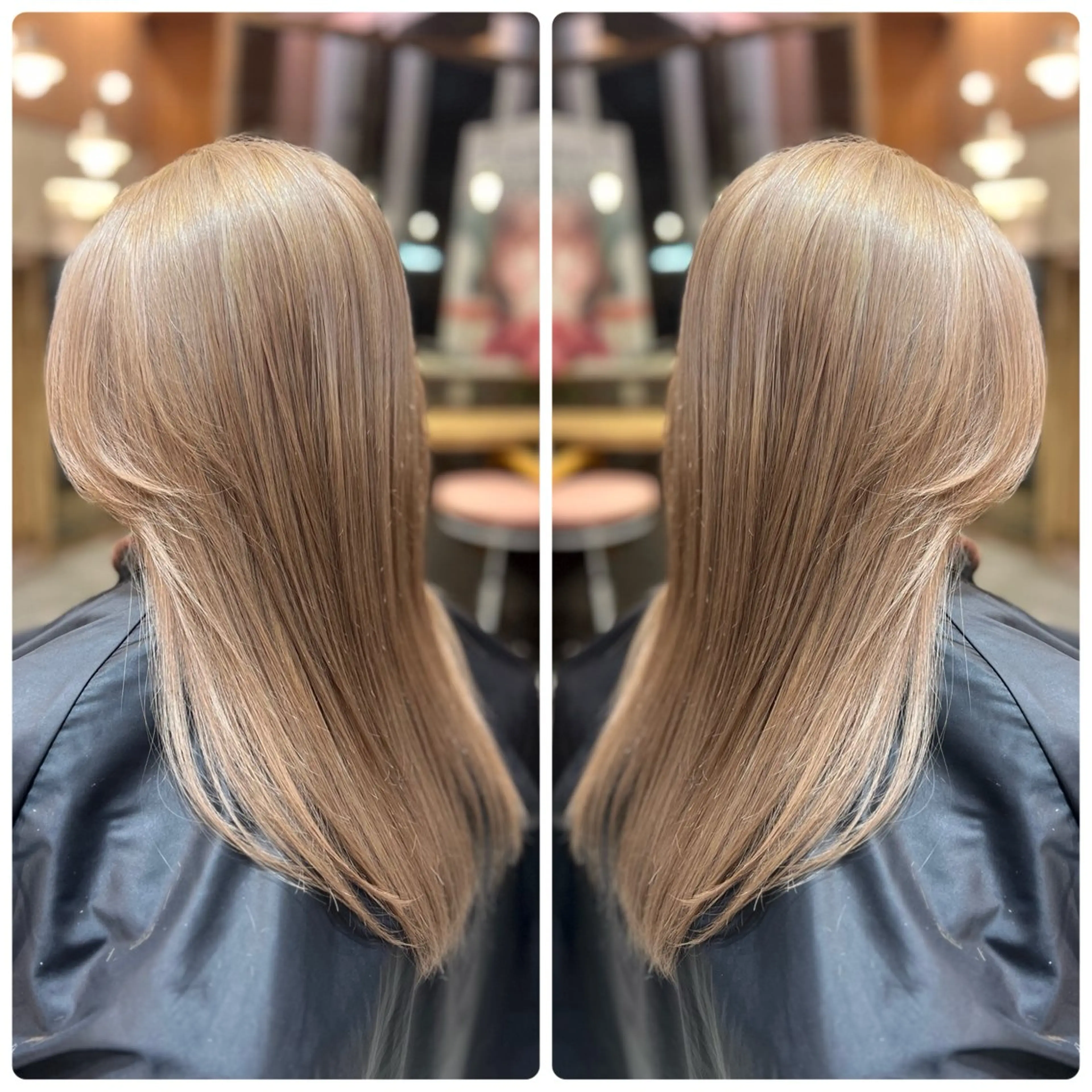 セミロング カラー ブリーチ グレージュ ヘアカラー トリートメント 小山内 龍一郎 店長のヘアスタイル