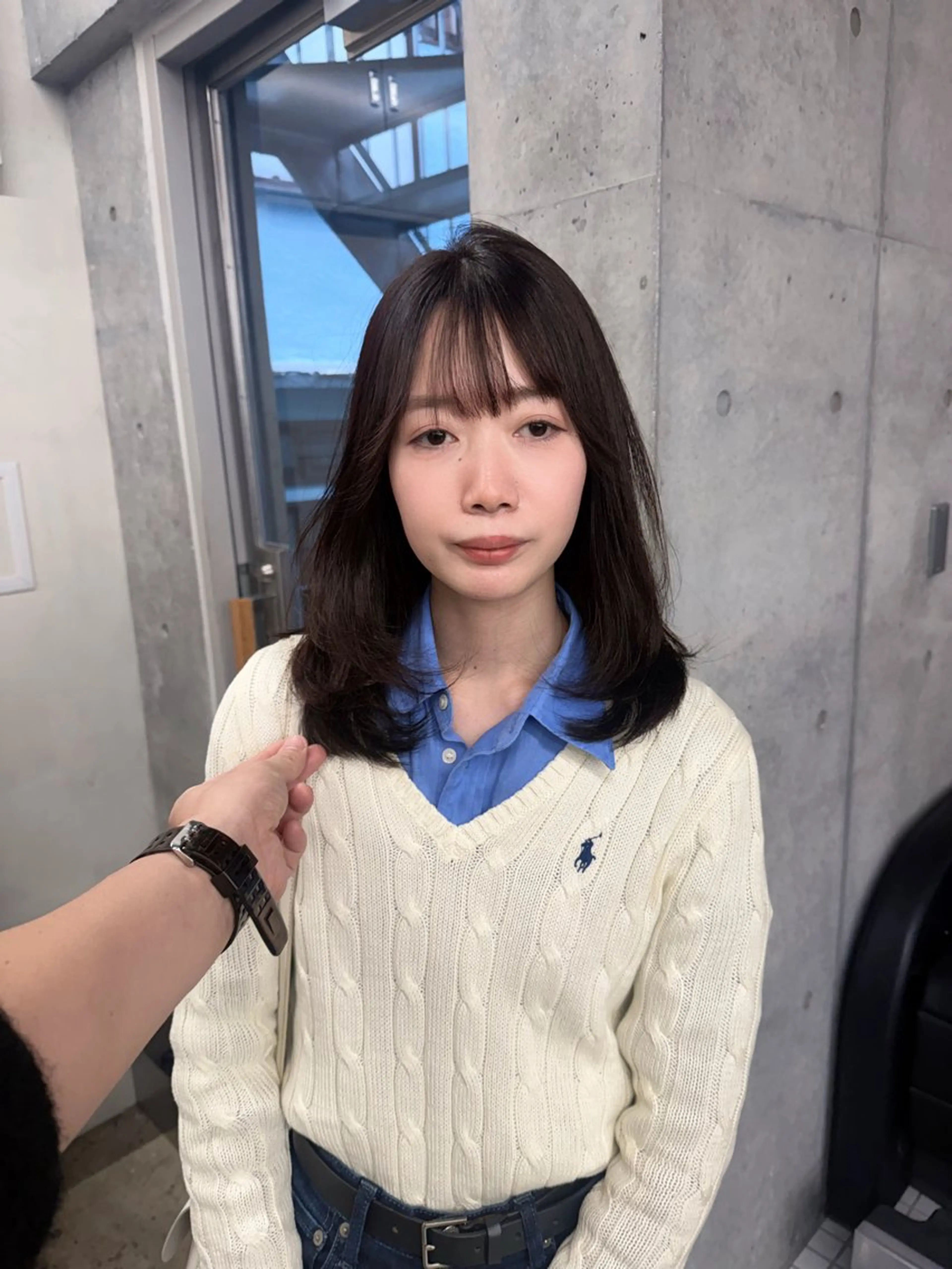 ロング カラー ロングレイヤー アッシュ ベージュカラー ケアカラー 透明感カラー カット ヘアカラー トリートメント レイヤー/梅田/ HIKARU🍀のヘアスタイル