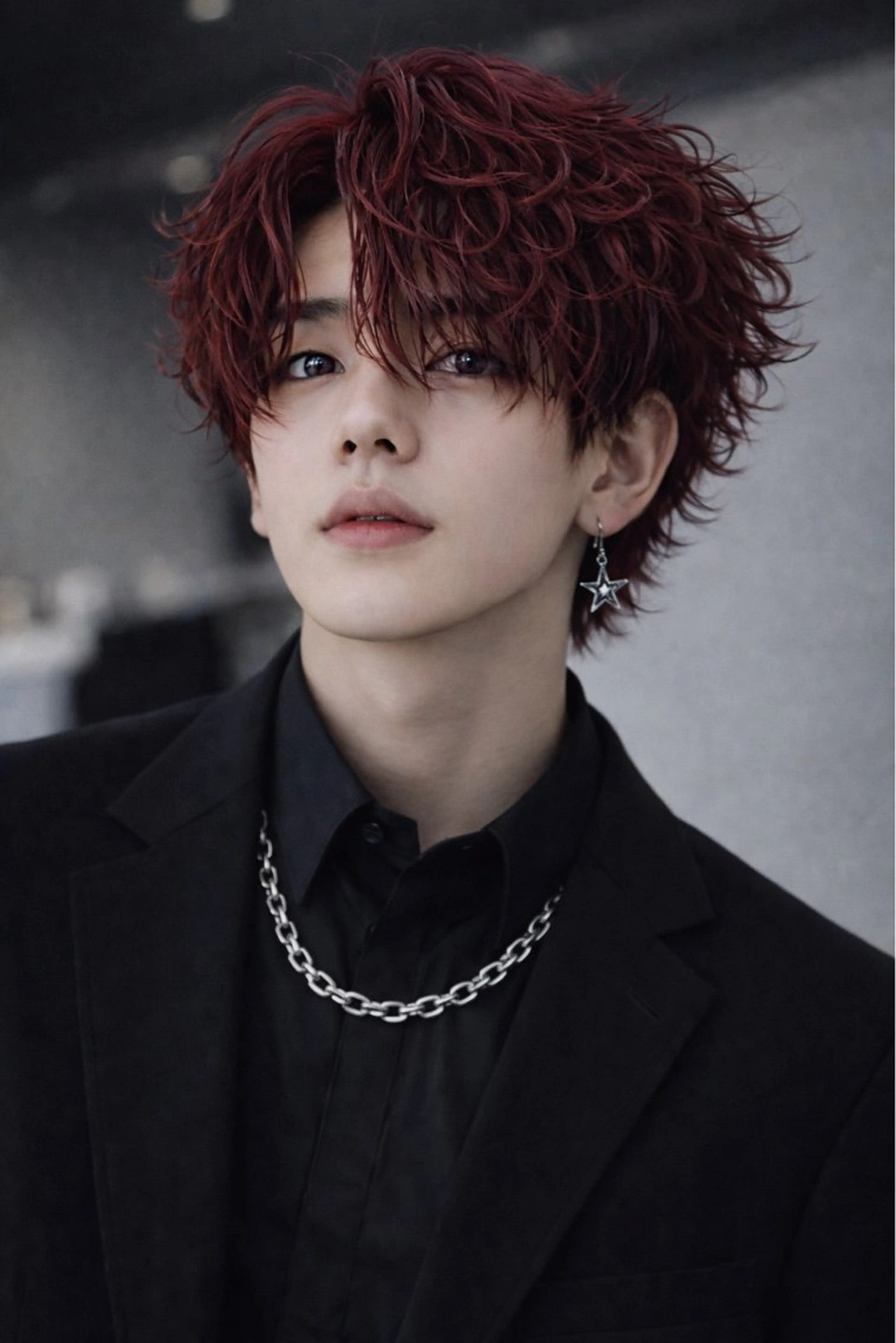 ミディアム カラー パーマ ヘアアレンジ メンズ ミディアムパーマ メンズブリーチ メンズパーマ ブリーチ レッドカラー カット ヘアカラー パーマ トリートメント ブリーチパーマ Coshoのヘアスタイル