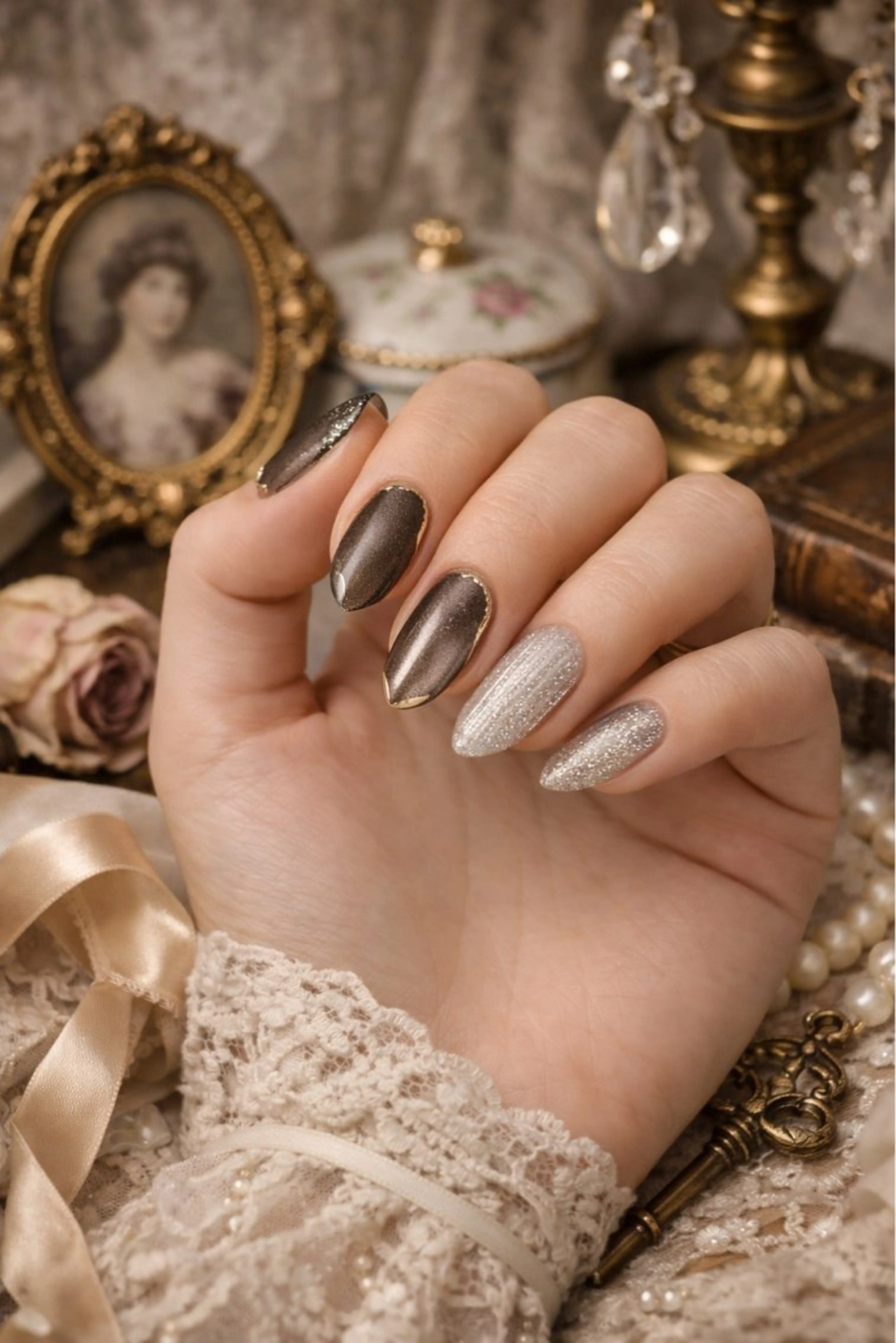 ネイル アートネイル ゴールド ハンドネイル Roger 舞のネイルデザイン