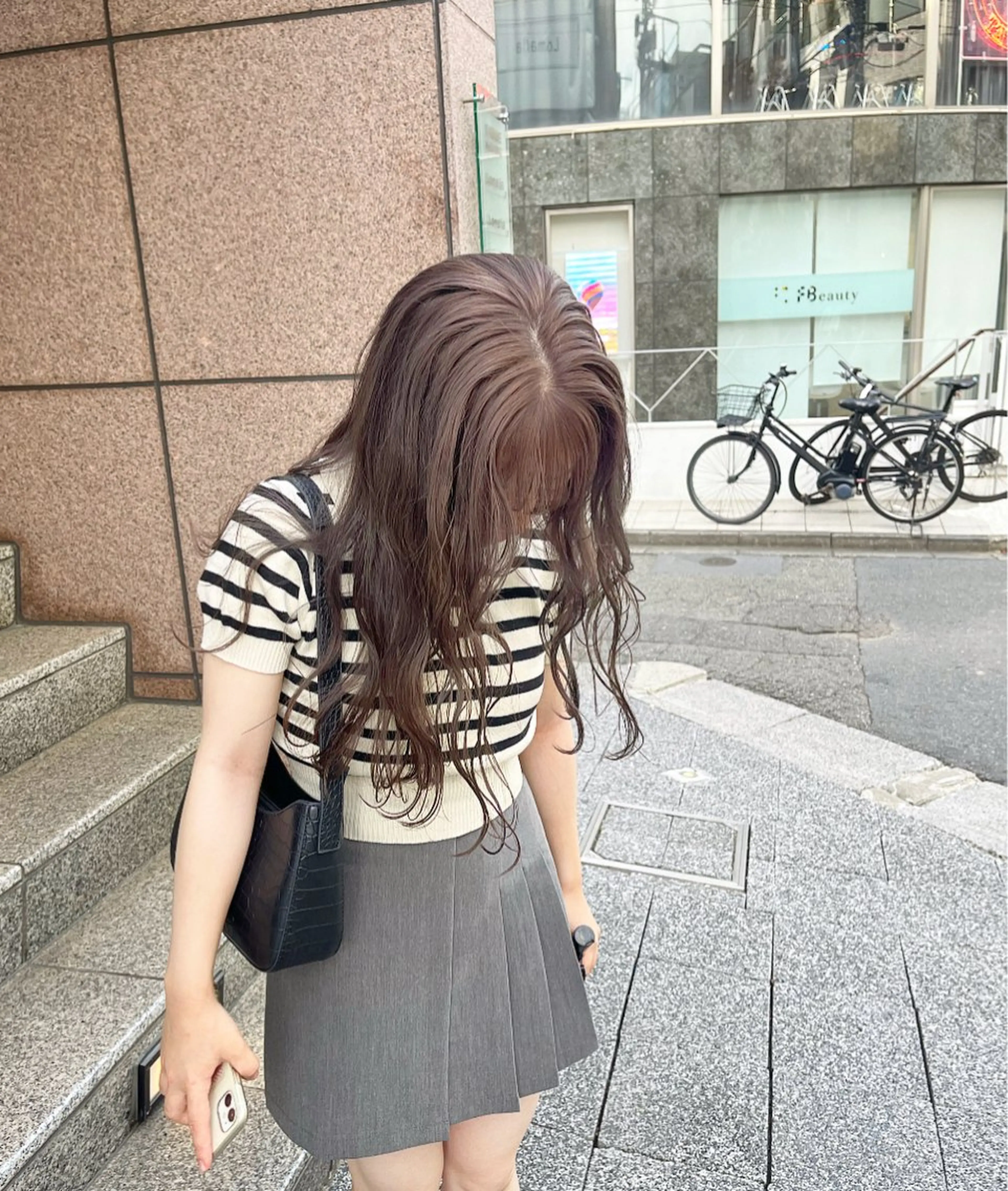 セミロング カラー ヘアカラー トリートメント オリーブ/縮毛♡ Natsuno🩰のヘアスタイル