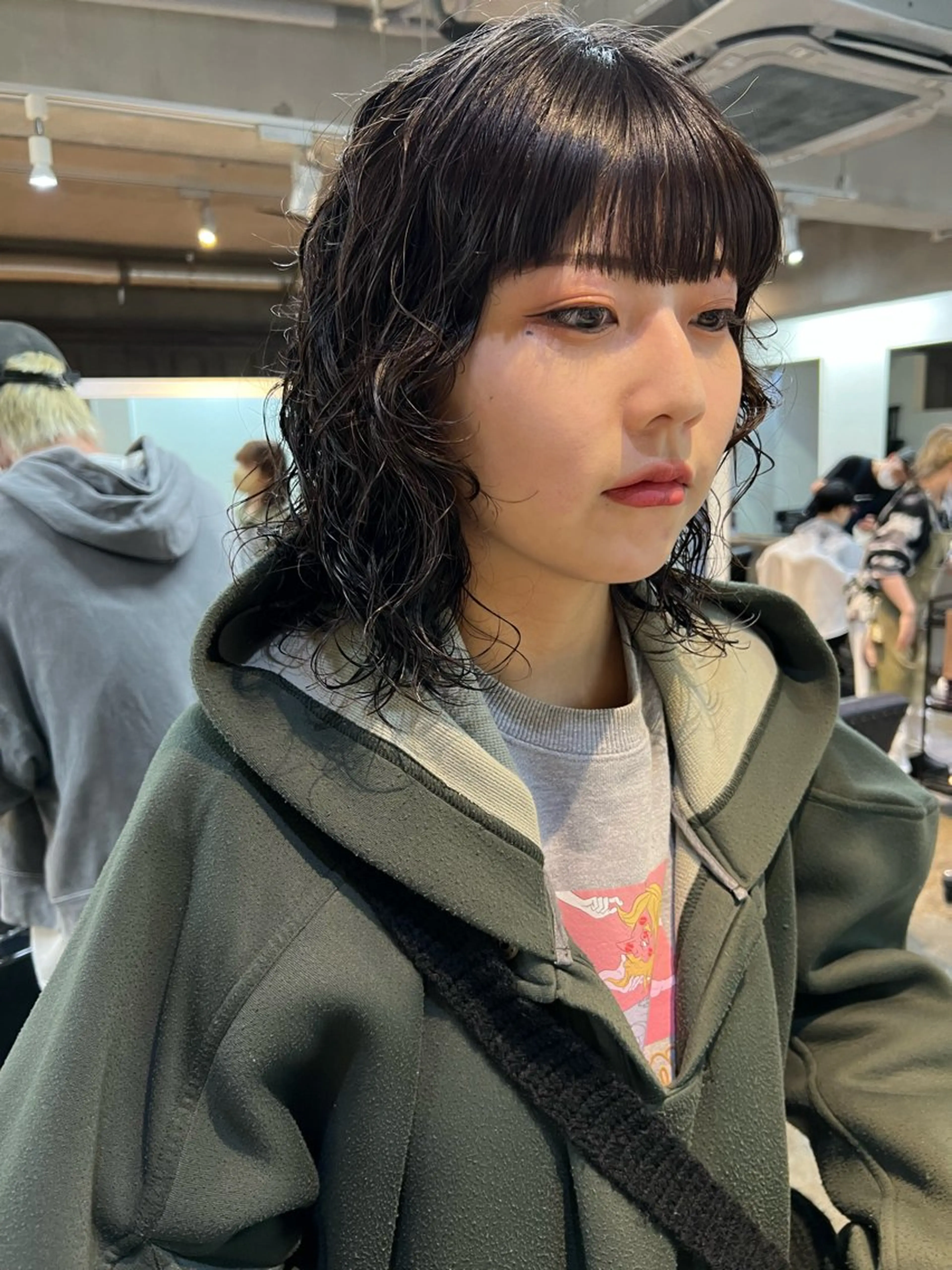 ミディアム パーマ カット ヘアカラー パーマ 東のりか/ハイトーン ブリーチカラー/ボブのヘアスタイル