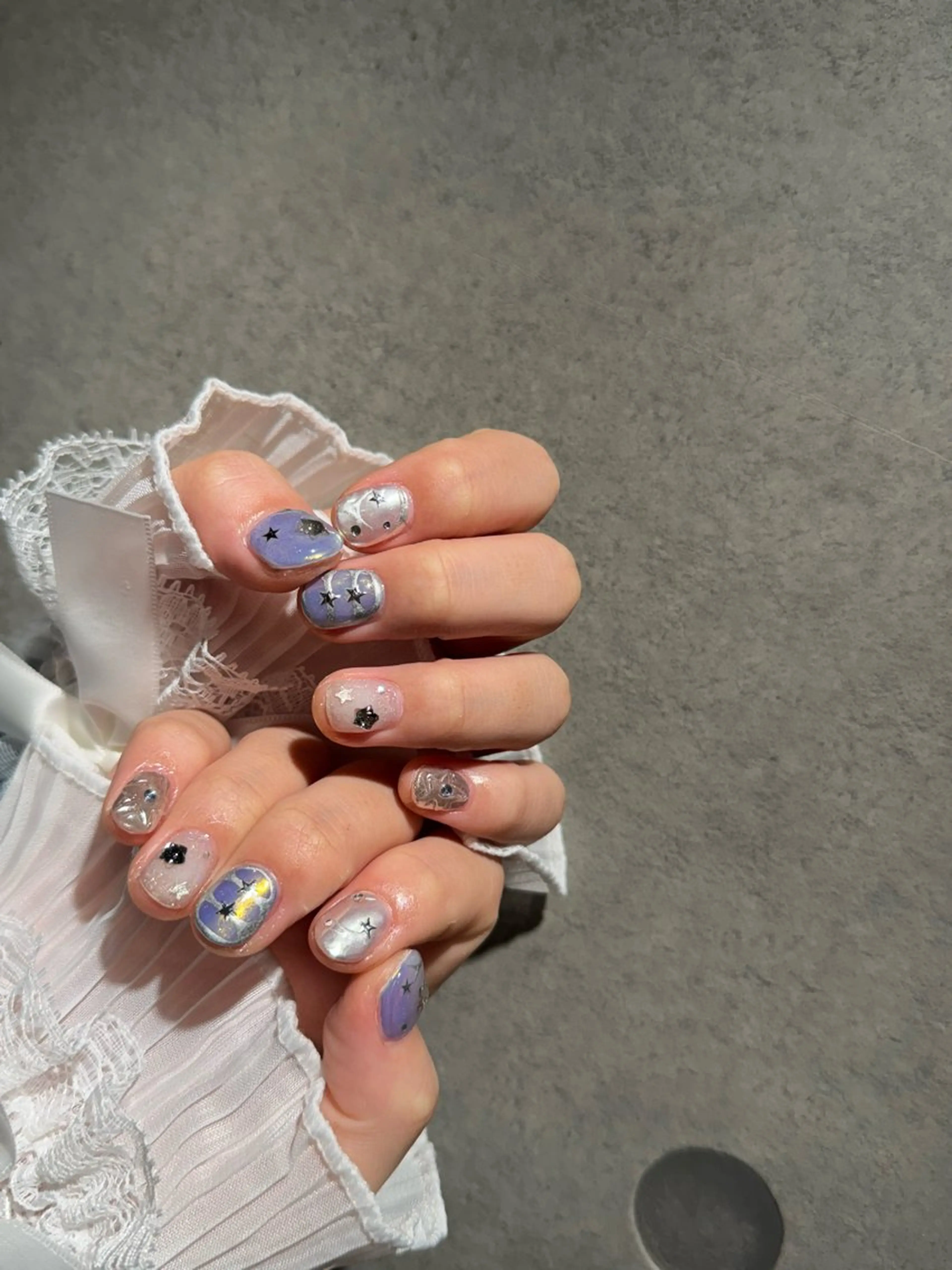 ネイル I-nailロング /ワンホン/キラキラのネイルデザイン