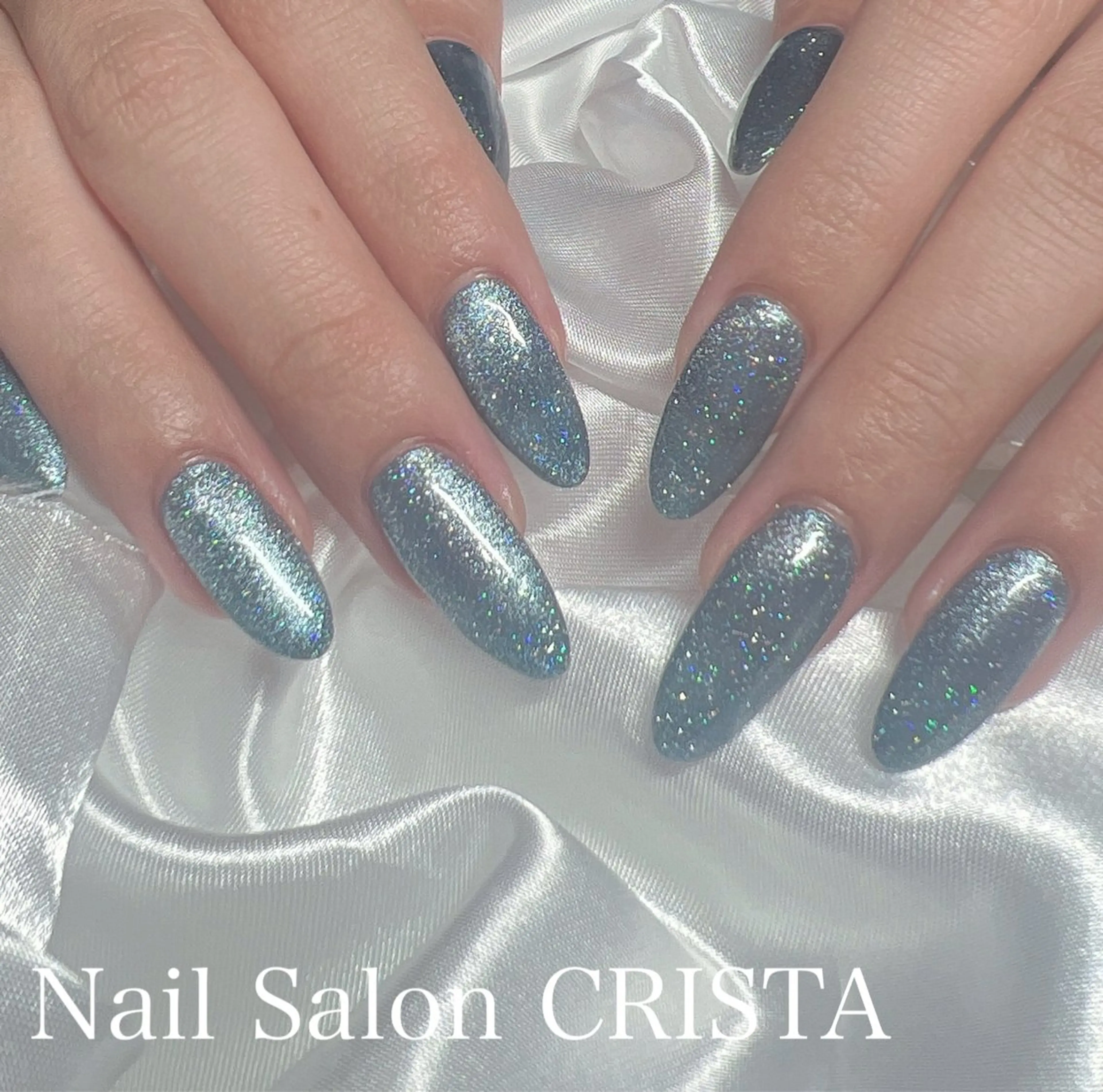 ネイル フラッシュネイル ジェルネイル キラキラネイル マグネットネイル パラジェル ハンドネイル Nail Salon CRISTA所属・CRISTA chikakoのネイルデザイン