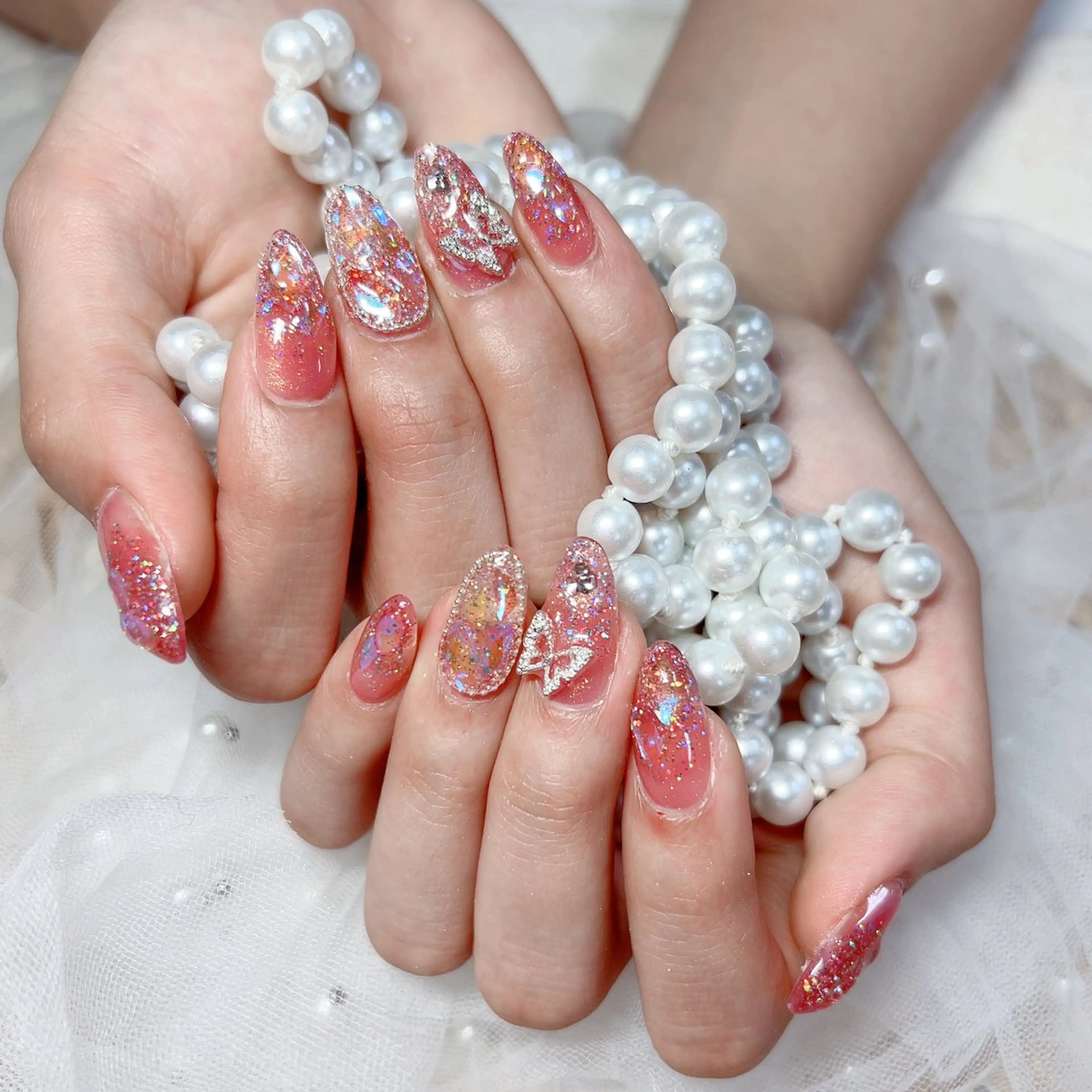 ネイル ハンドネイル M🌷nail 長さだし専門店のネイルデザイン