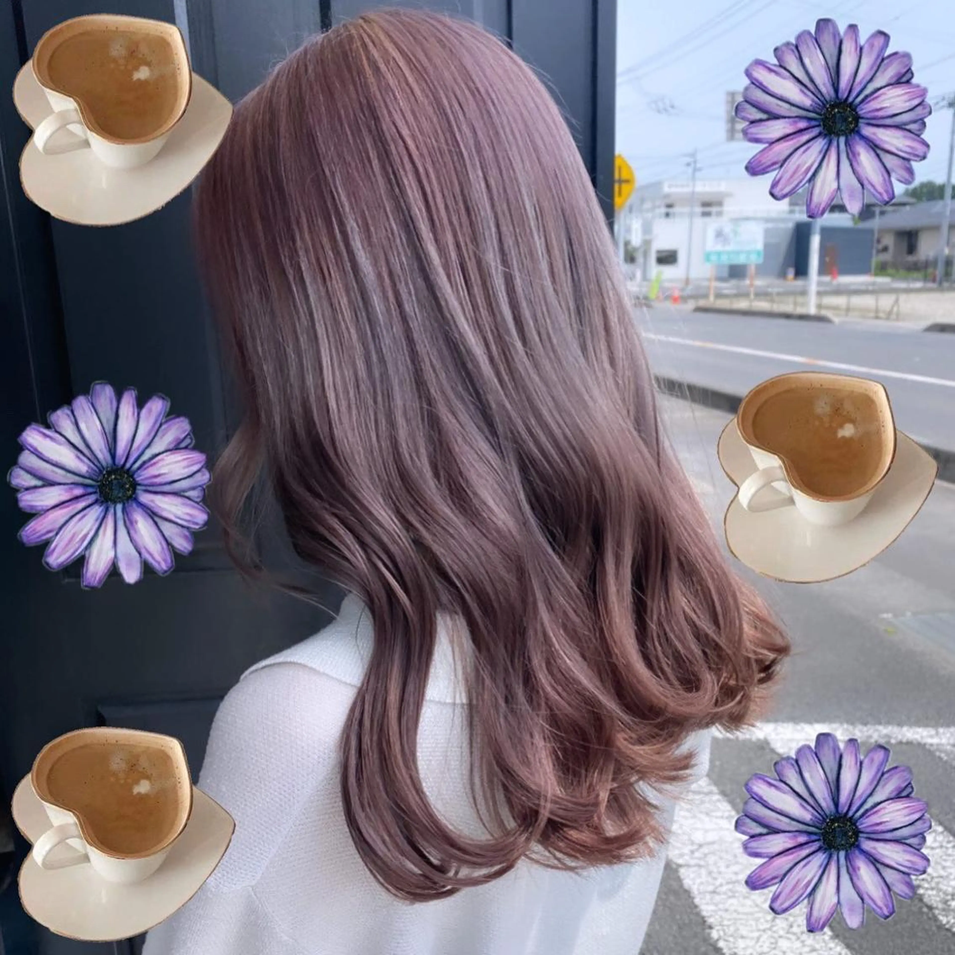 セミロング カラー ベージュカラー ラベンダーカラー ラベンダーベージュ ヘアカラー 韓国ヘア特化 💟 ララア 💟のヘアスタイル