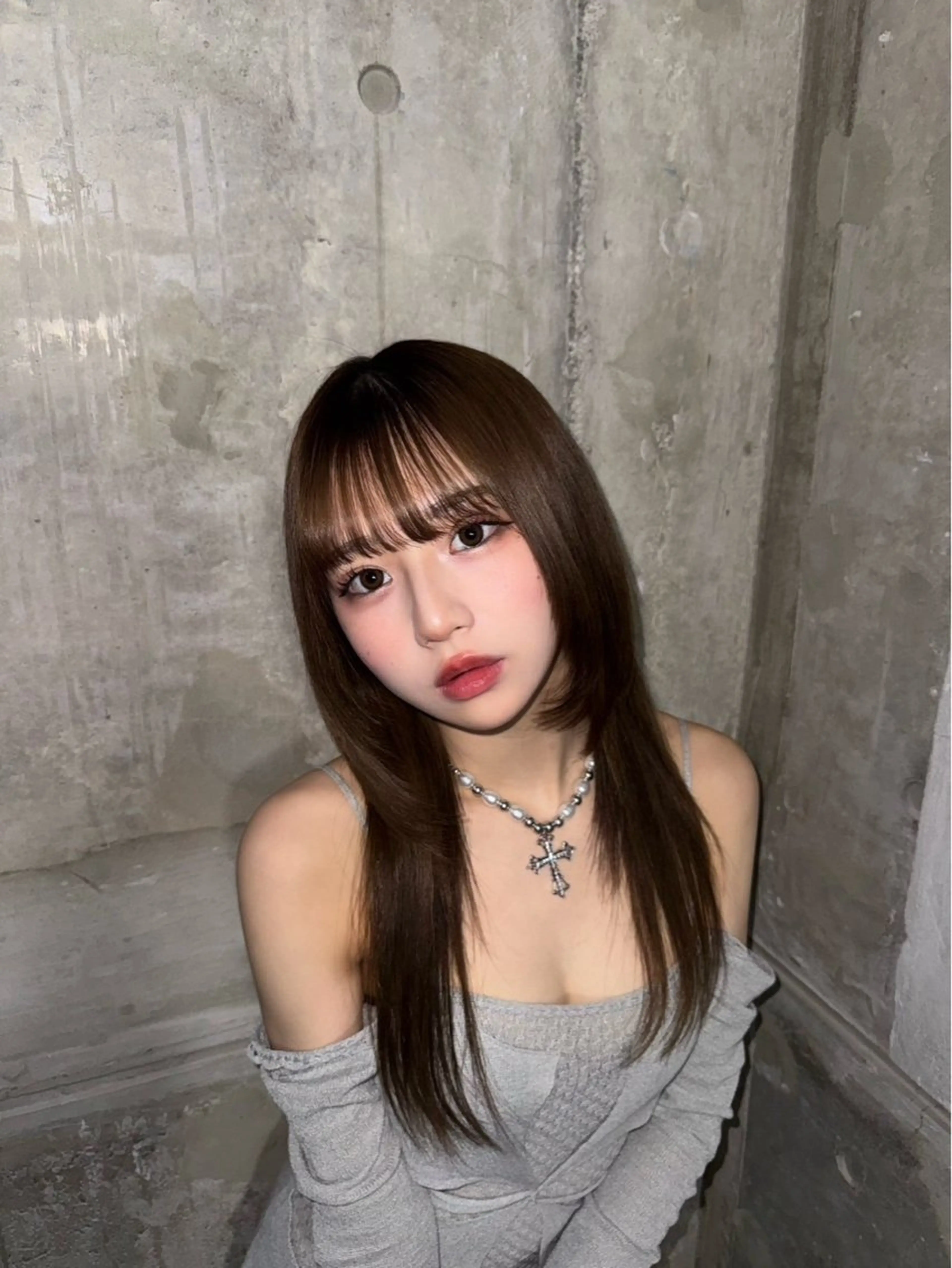 ロング カラー 中韓レイヤー/ ブラウン🤎はやとのヘアスタイル