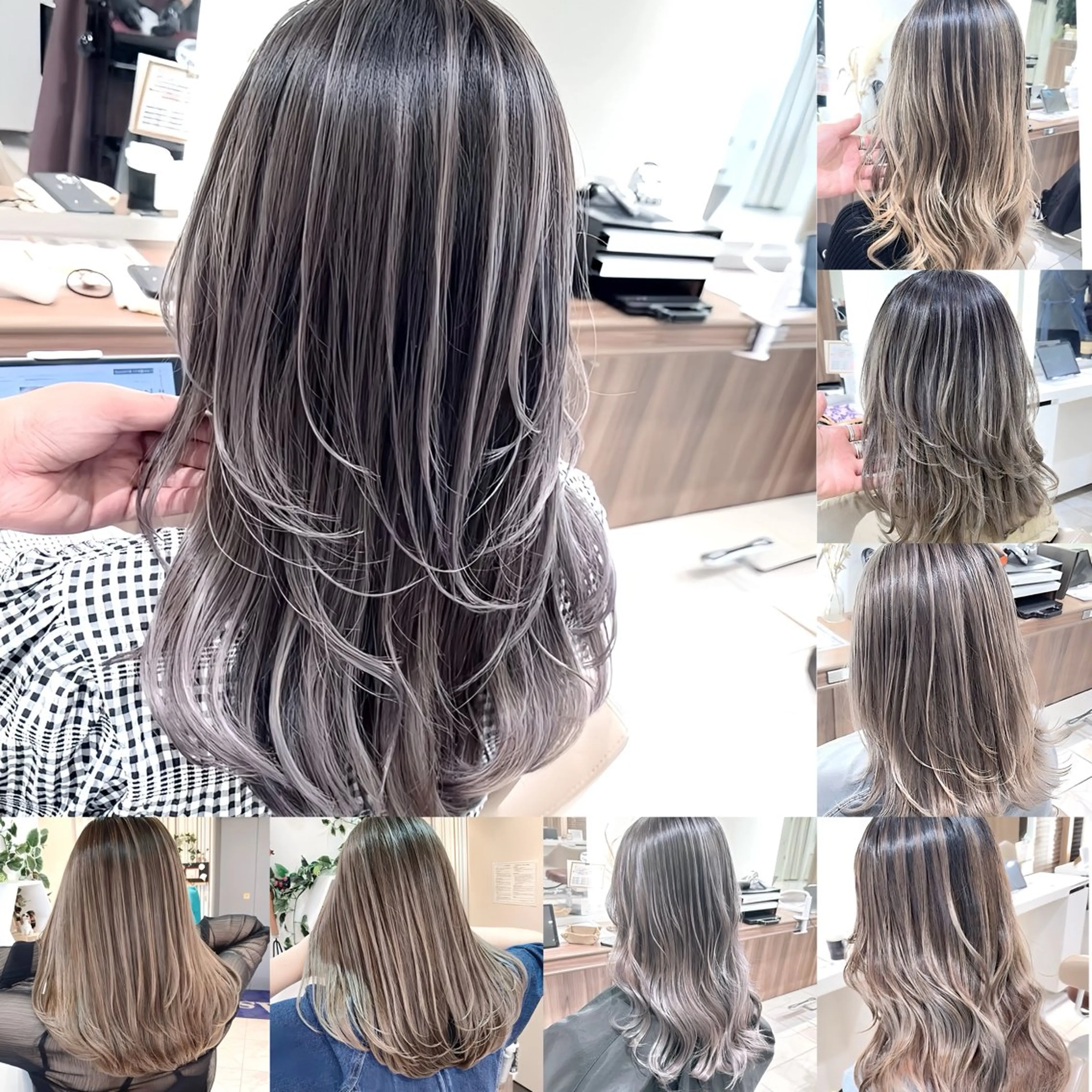 セミロング カラー バレイヤージュ 髪質改善 レイヤーカット カット ヘアカラー トリートメント 山崎俊輔/髪質改善 /バレイヤージュのヘアスタイル