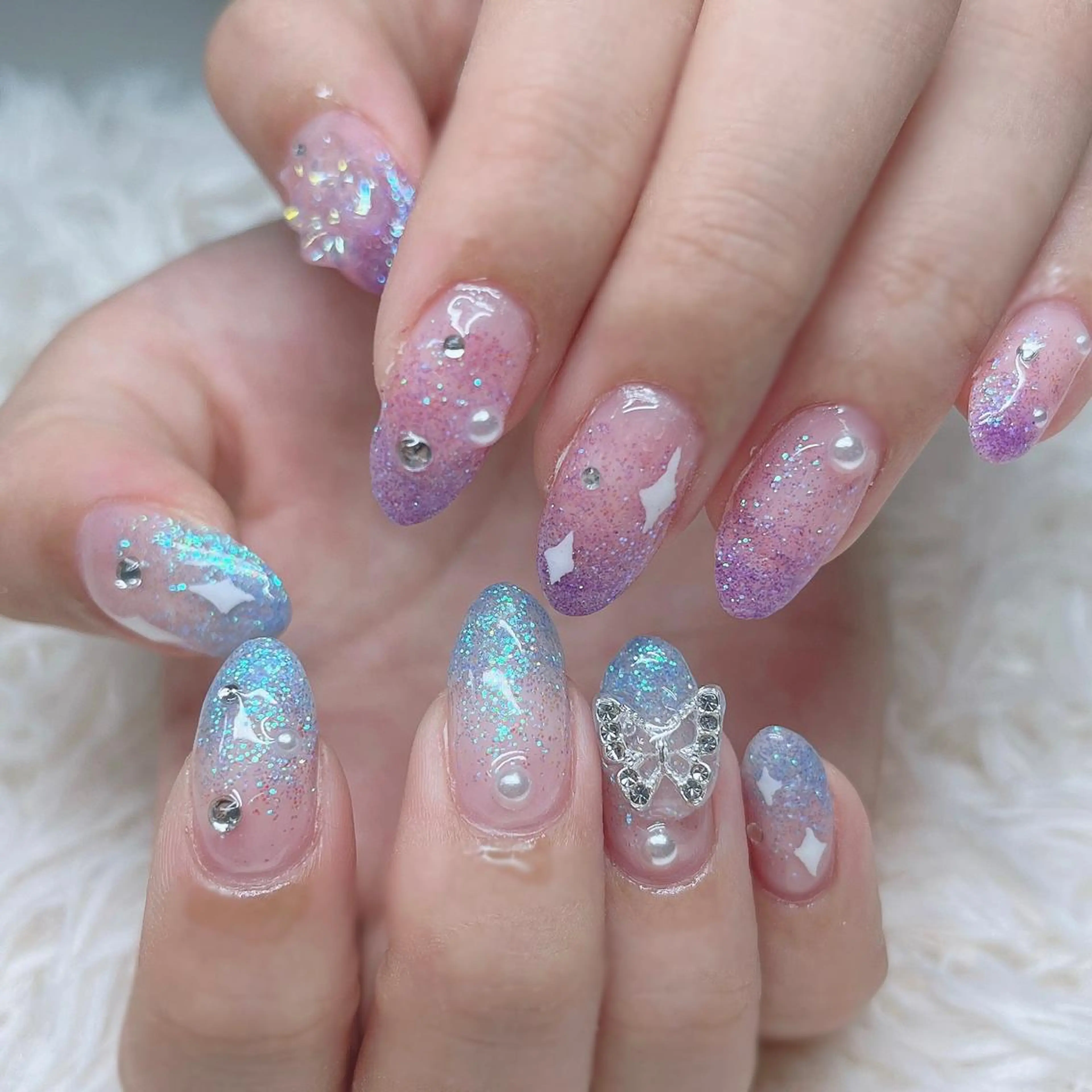 ネイル アートネイル クリアネイル フレンチネイル ジェルネイル ガラスフレンチ ハンドネイル 🐕‍🦺Yappy 💗A-tanのネイルデザイン