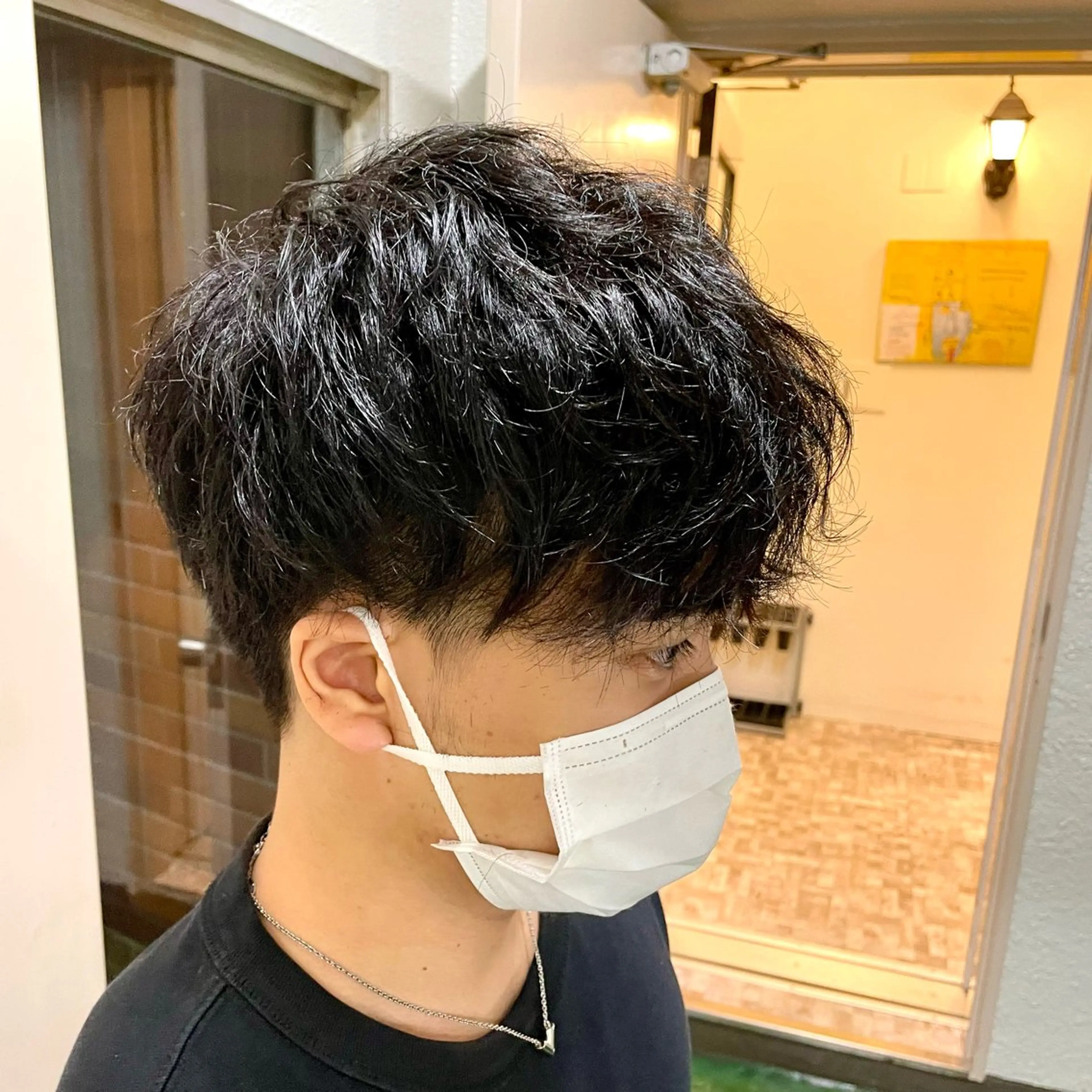 メンズ マッシュ カット スパイキーショート 大人パーマ 丸山のヘアスタイル