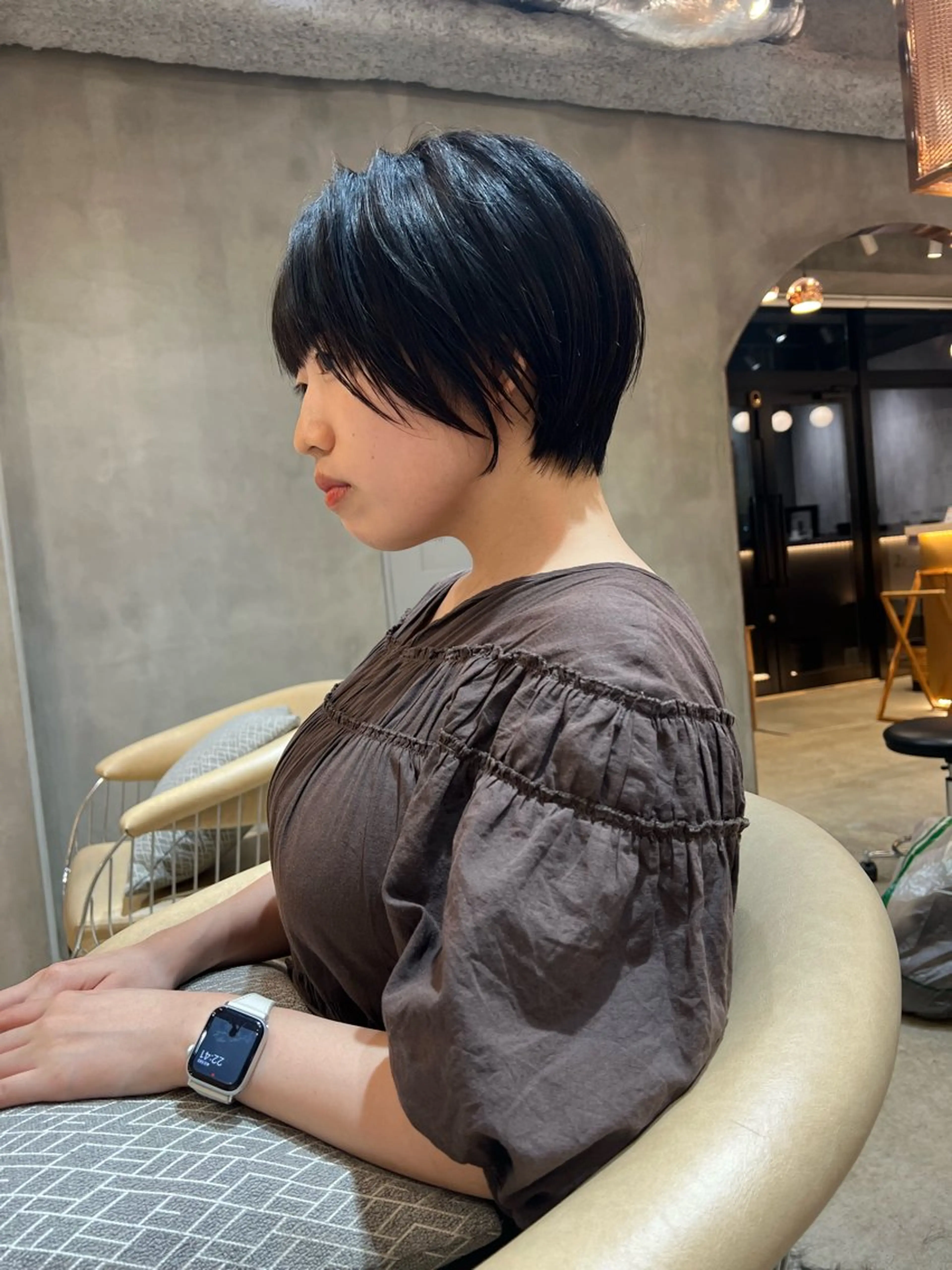 ショート カラー ボブ/巻ける縮毛矯正 /韓国レイヤーはなのヘアスタイル