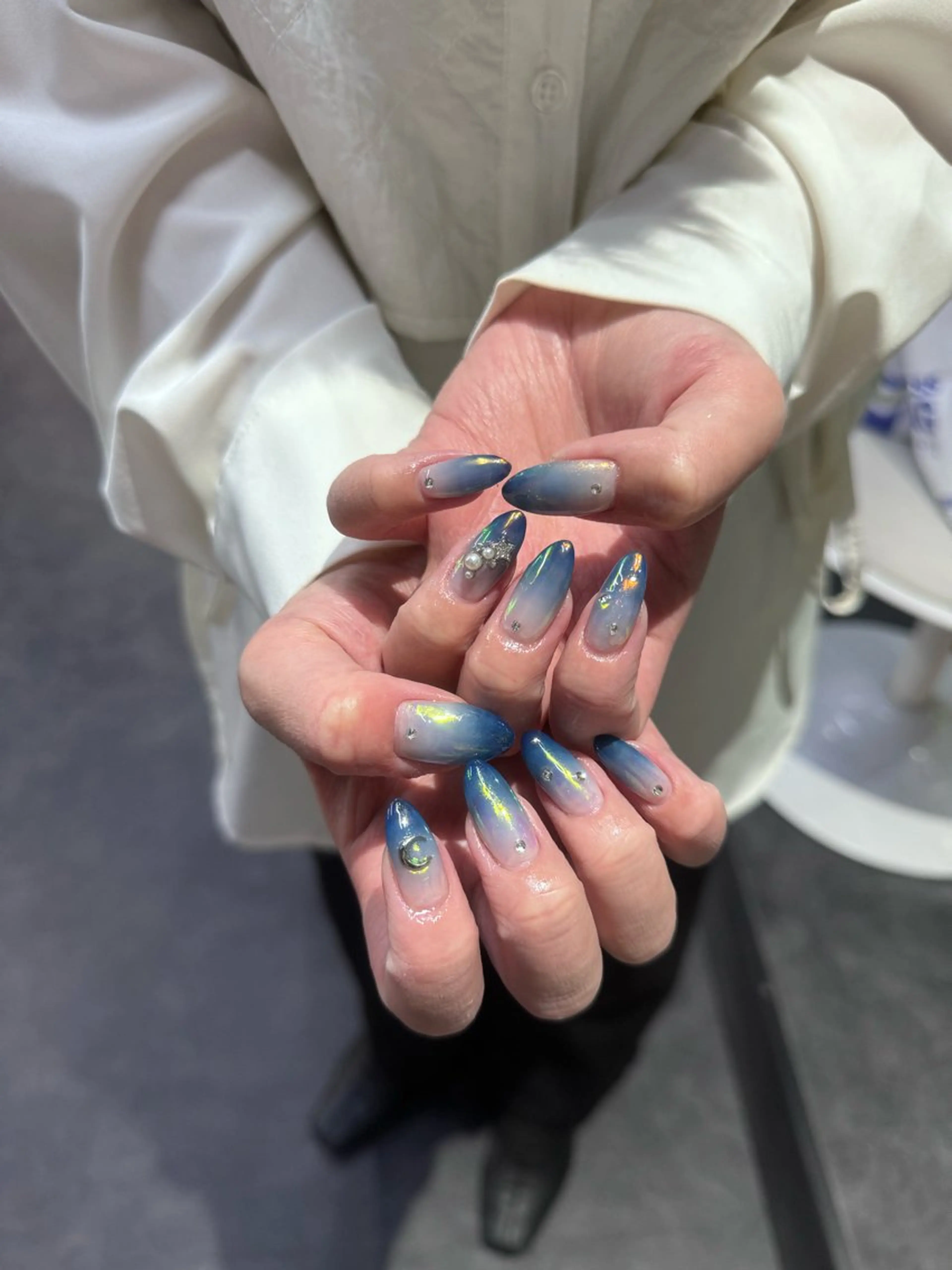 ネイル フレンチネイル マグネットネイル メンズネイル ニュアンスネイル ワンカラーネイル ハンドネイル GRANDE大須 Cecil💜のネイルデザイン