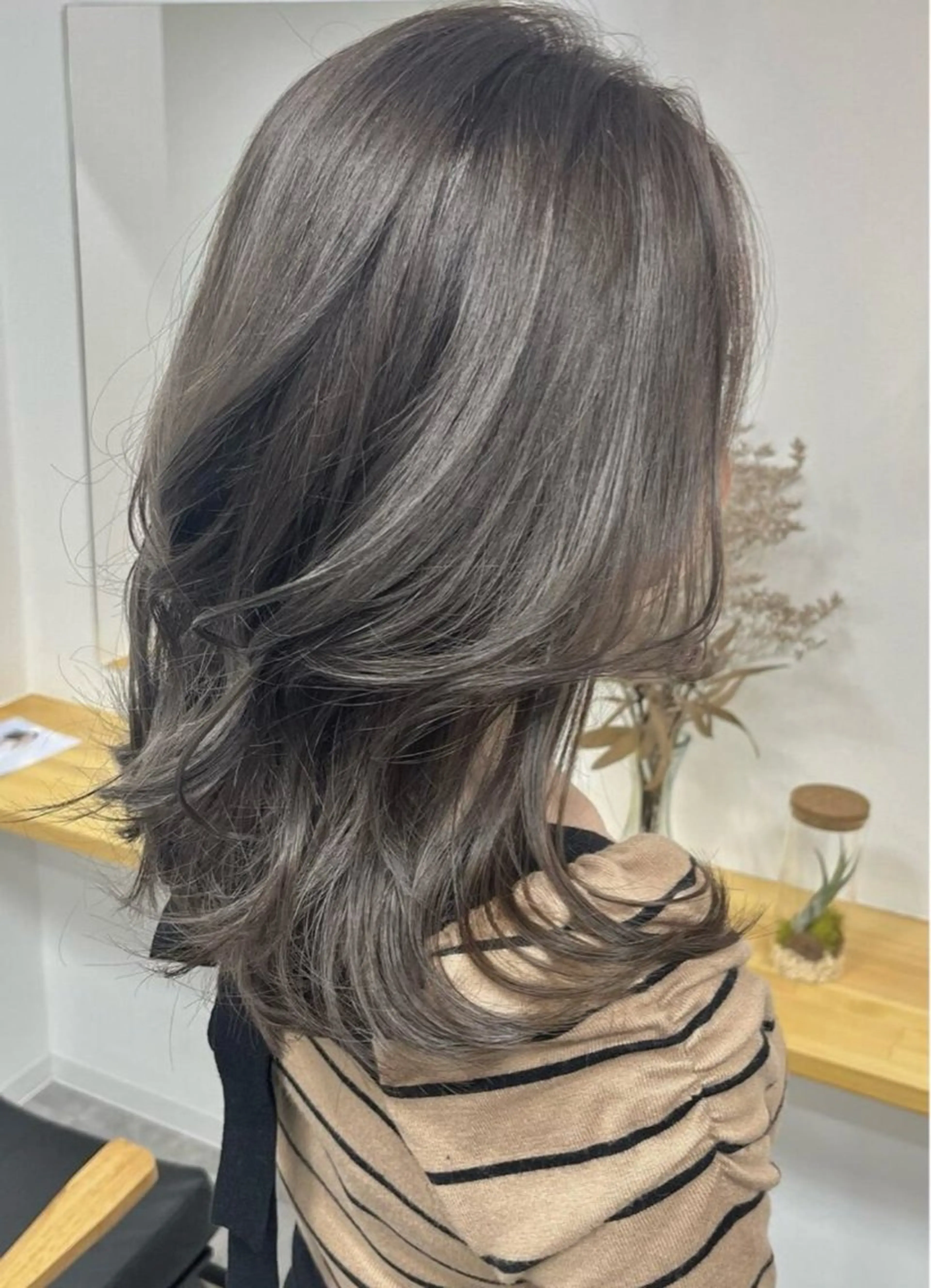 ミディアム カラー スタジオノル パーマ🌀あやなのヘアスタイル