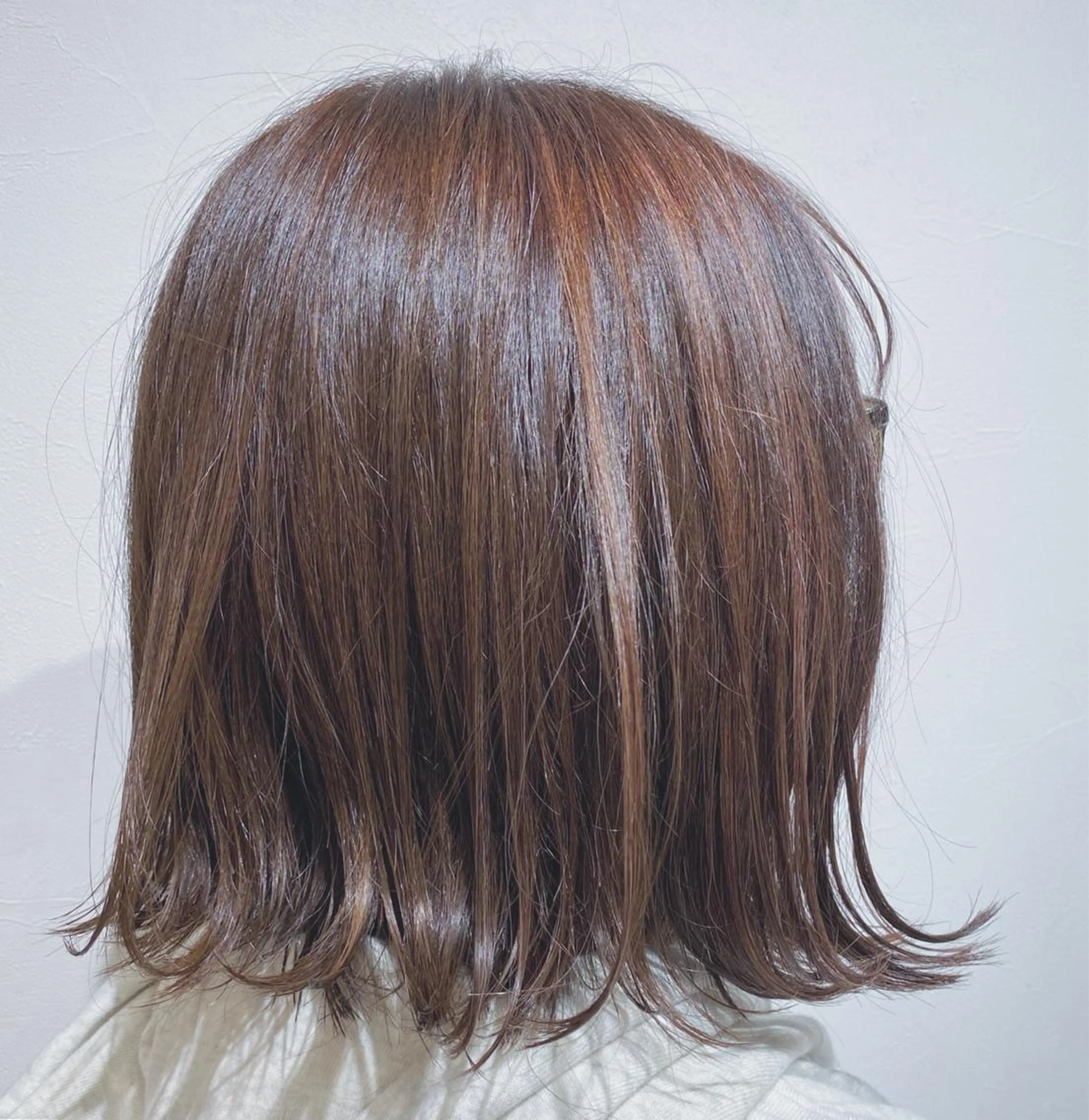ミディアム カラー ベージュカラー ハイライトカラー ピンクカラー ピンクベージュ ハイライト ブリーチなしWカラー /酸性ストレート河本のヘアスタイル