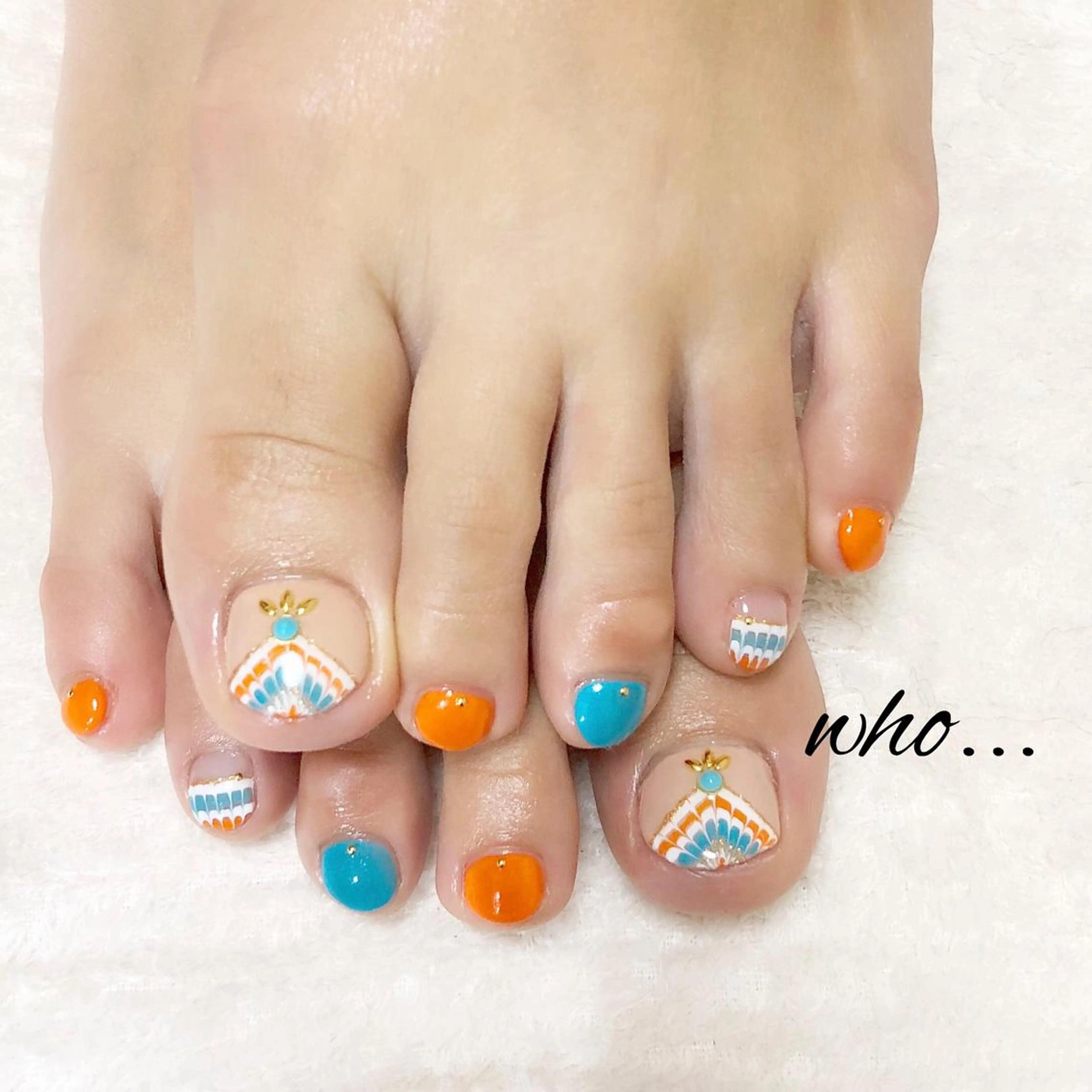 ネイル フットネイル ピーコックネイル NailSalon who...所属・n. fumikoのネイルデザイン