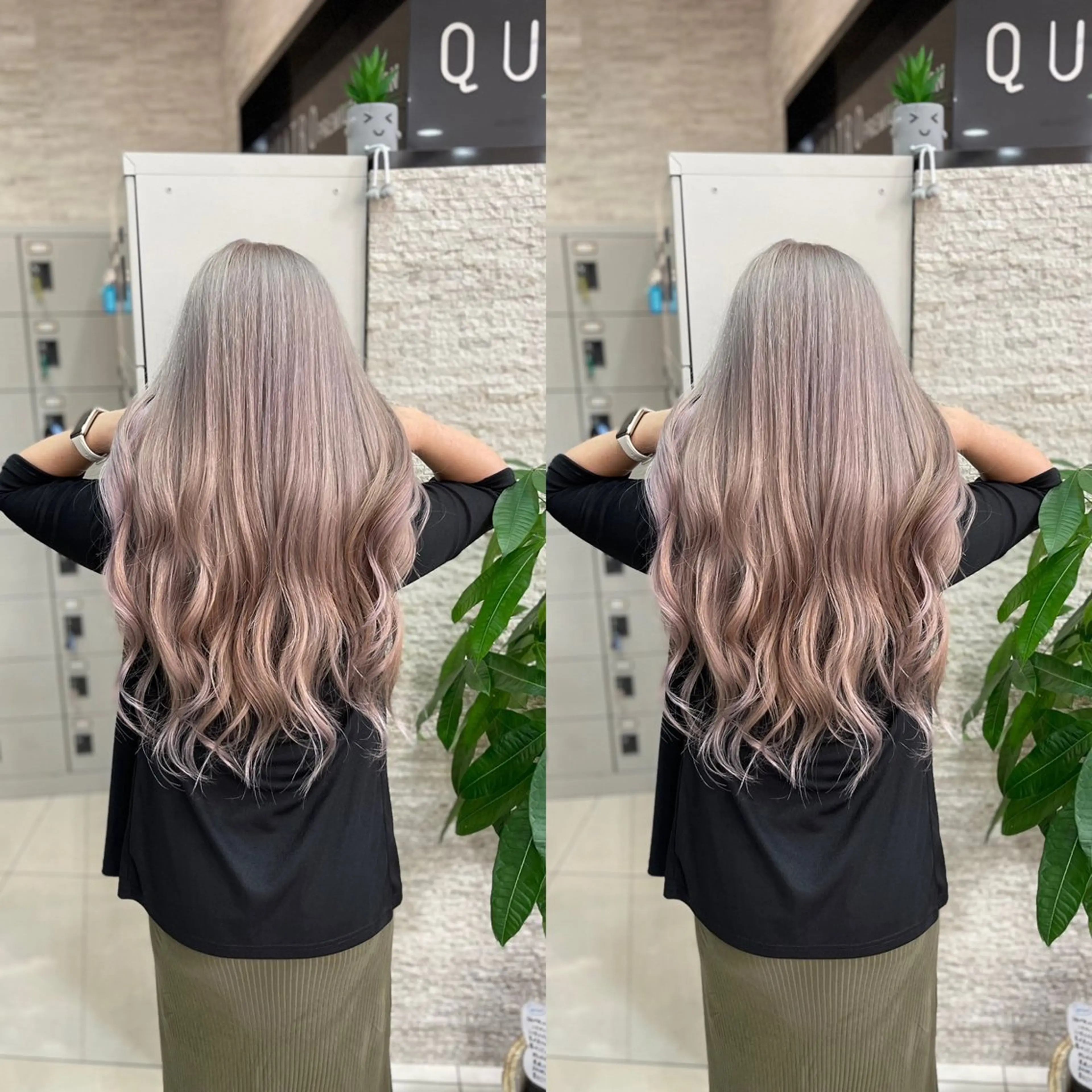 ロング ヘアカラー トリートメント Y Uのヘアスタイル
