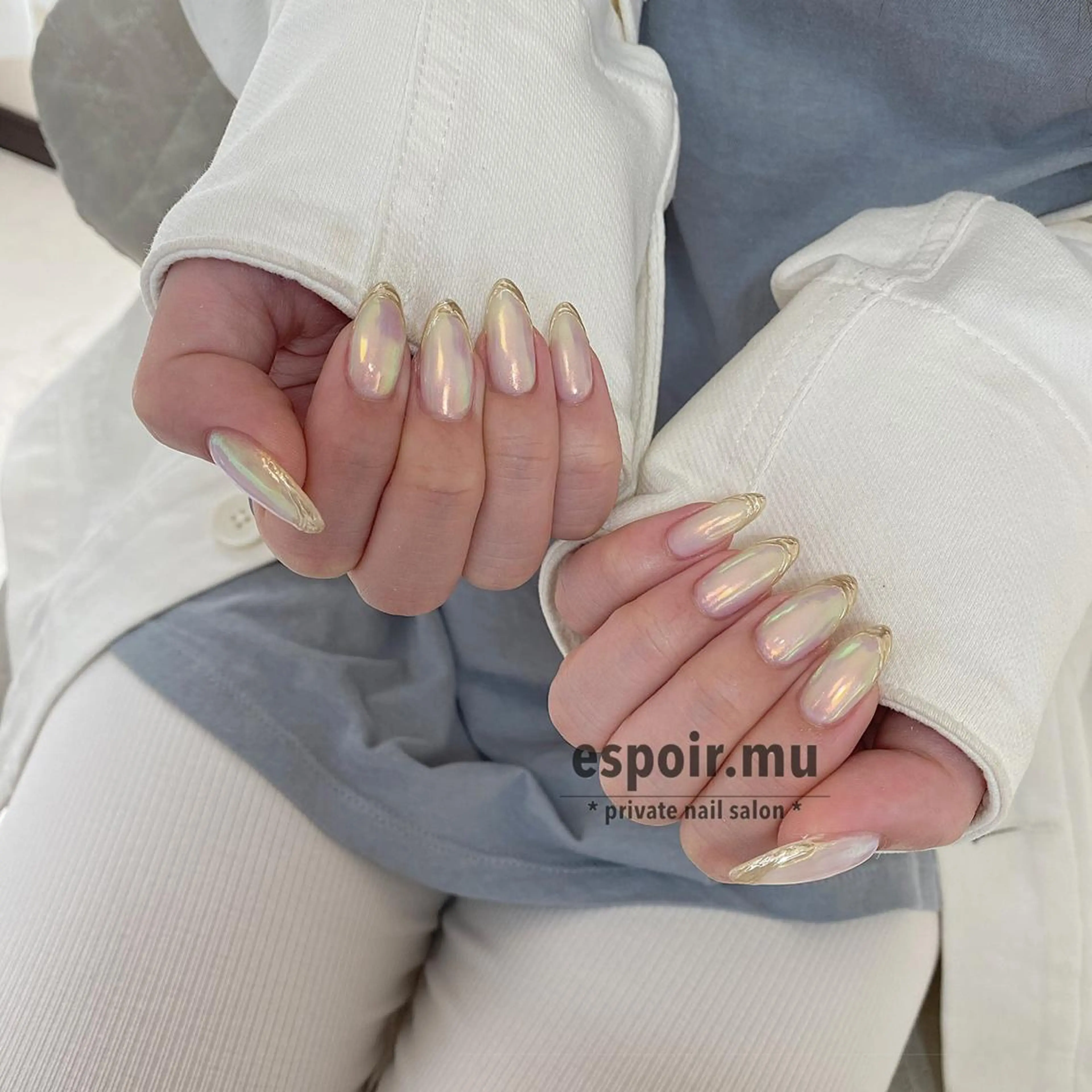 ロング ネイル espoir. muのネイルデザイン