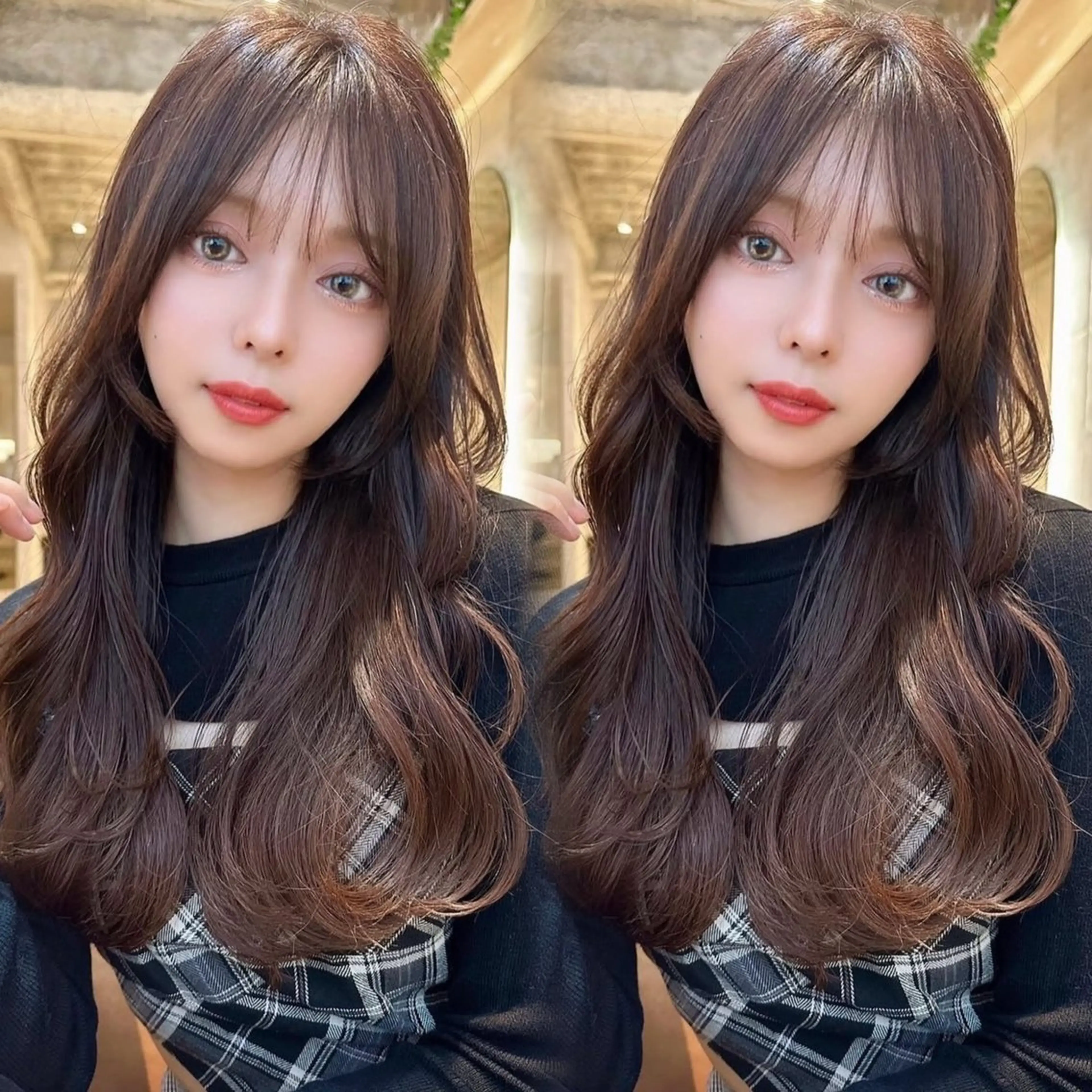 ロング カラー ヘアカラー トリートメント 水光艶カラー/ 艶ブリーチ/颯のヘアスタイル