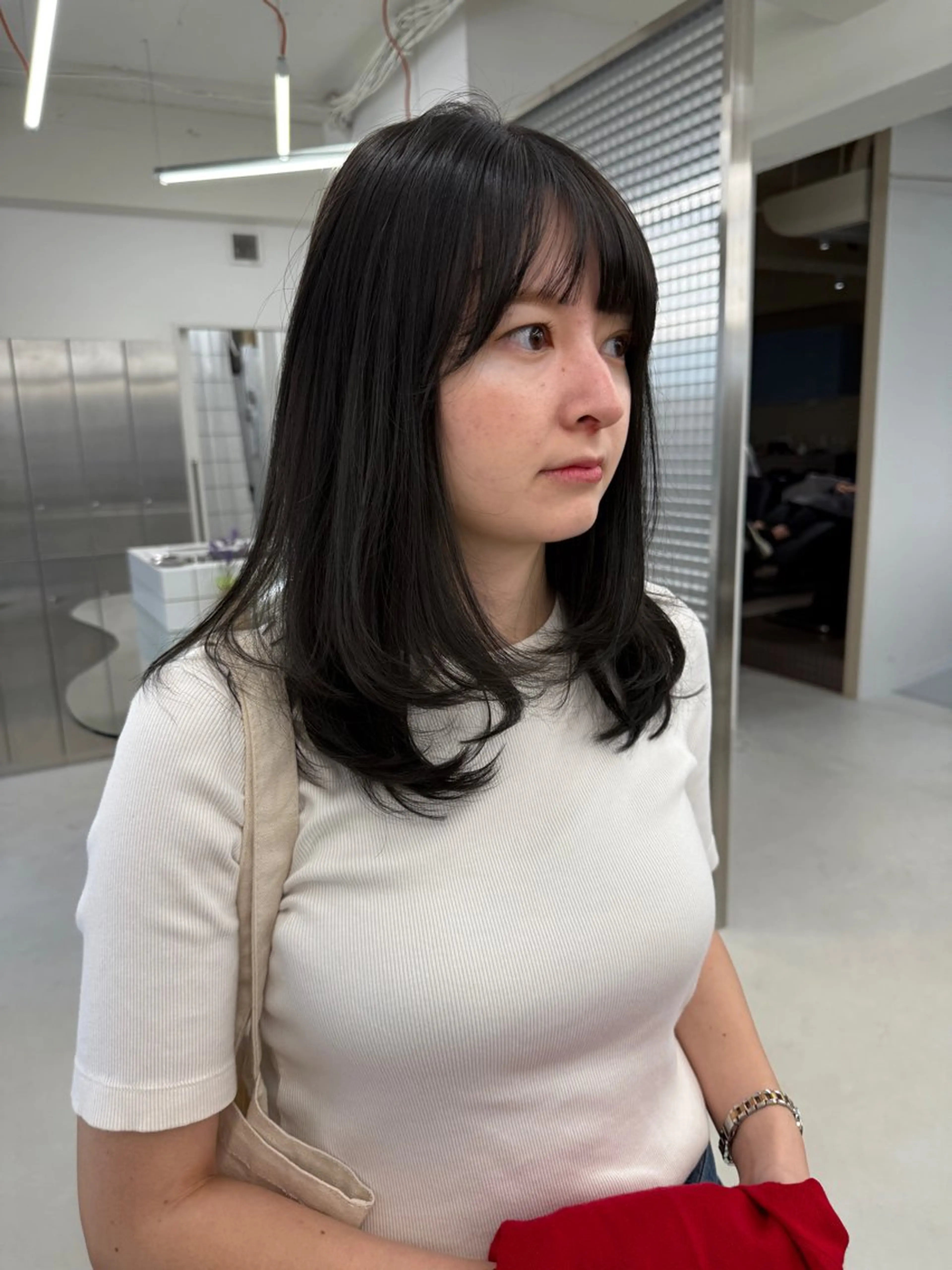 ミディアム カラー カット ヘアカラー トリートメント 表参道/髪質改善・ 透明感 colorのヘアスタイル